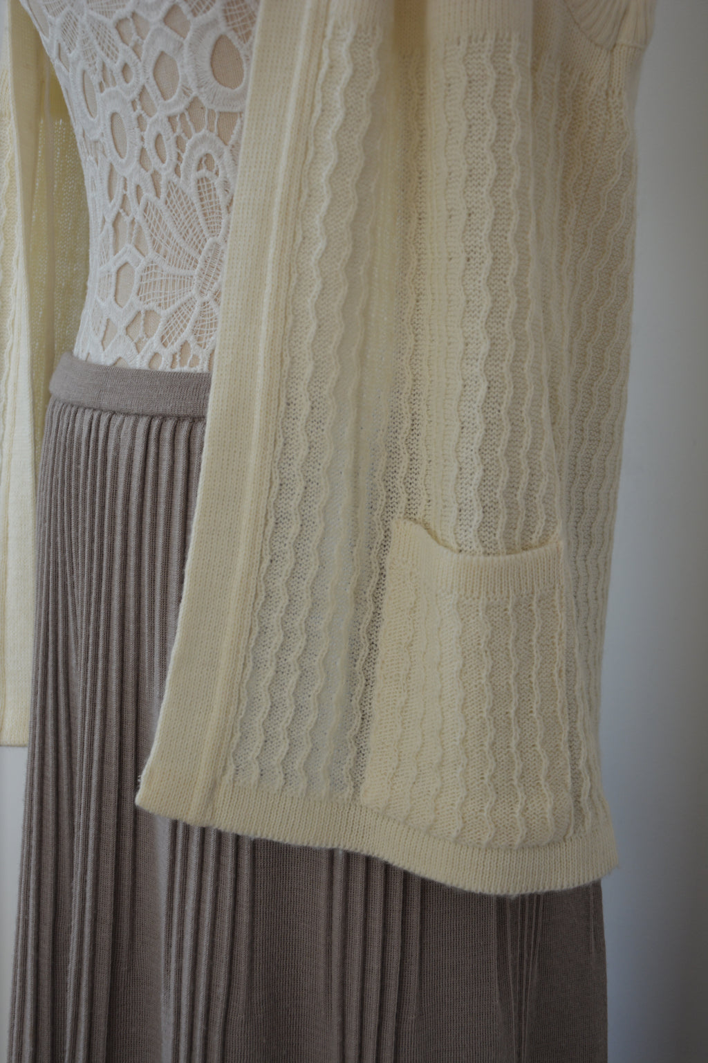 Cardigan mailles écrues