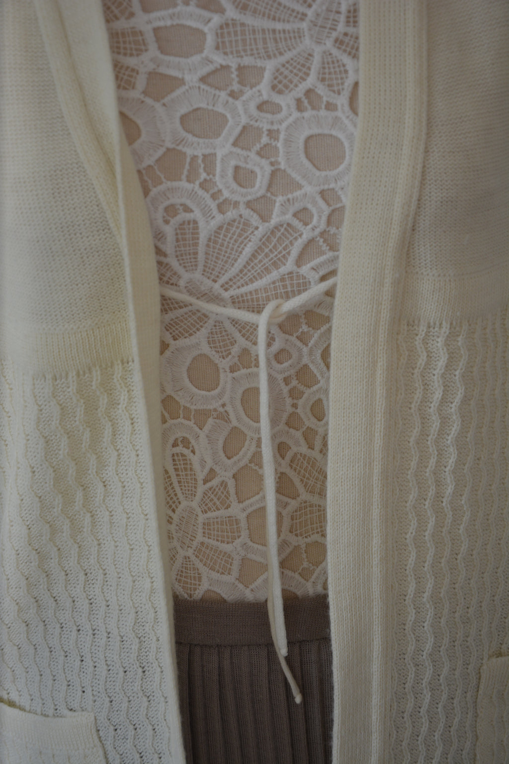 Cardigan mailles écrues