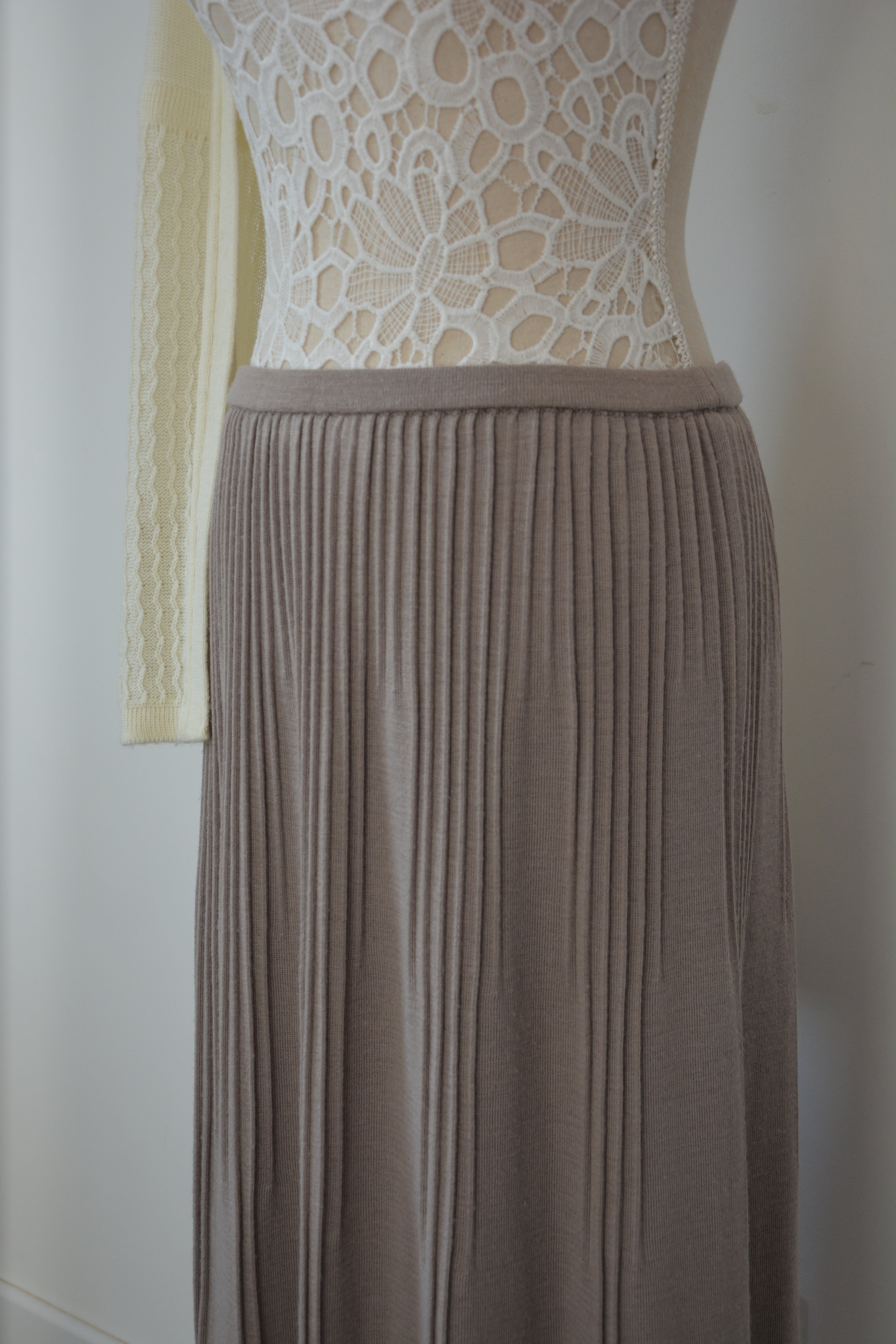 Jupe en laine beige - Fabriquée en France