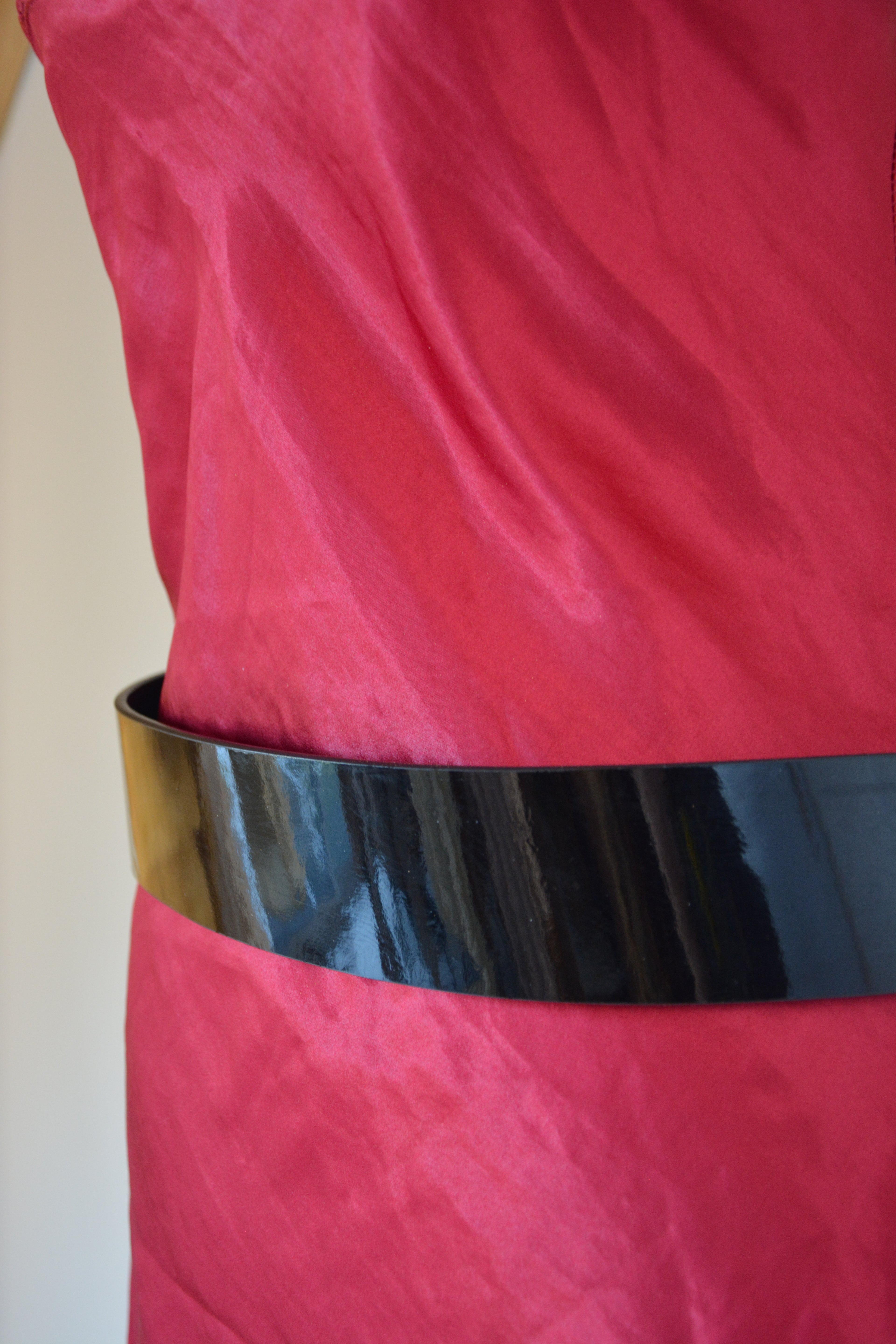 Ceinture large noire métallique