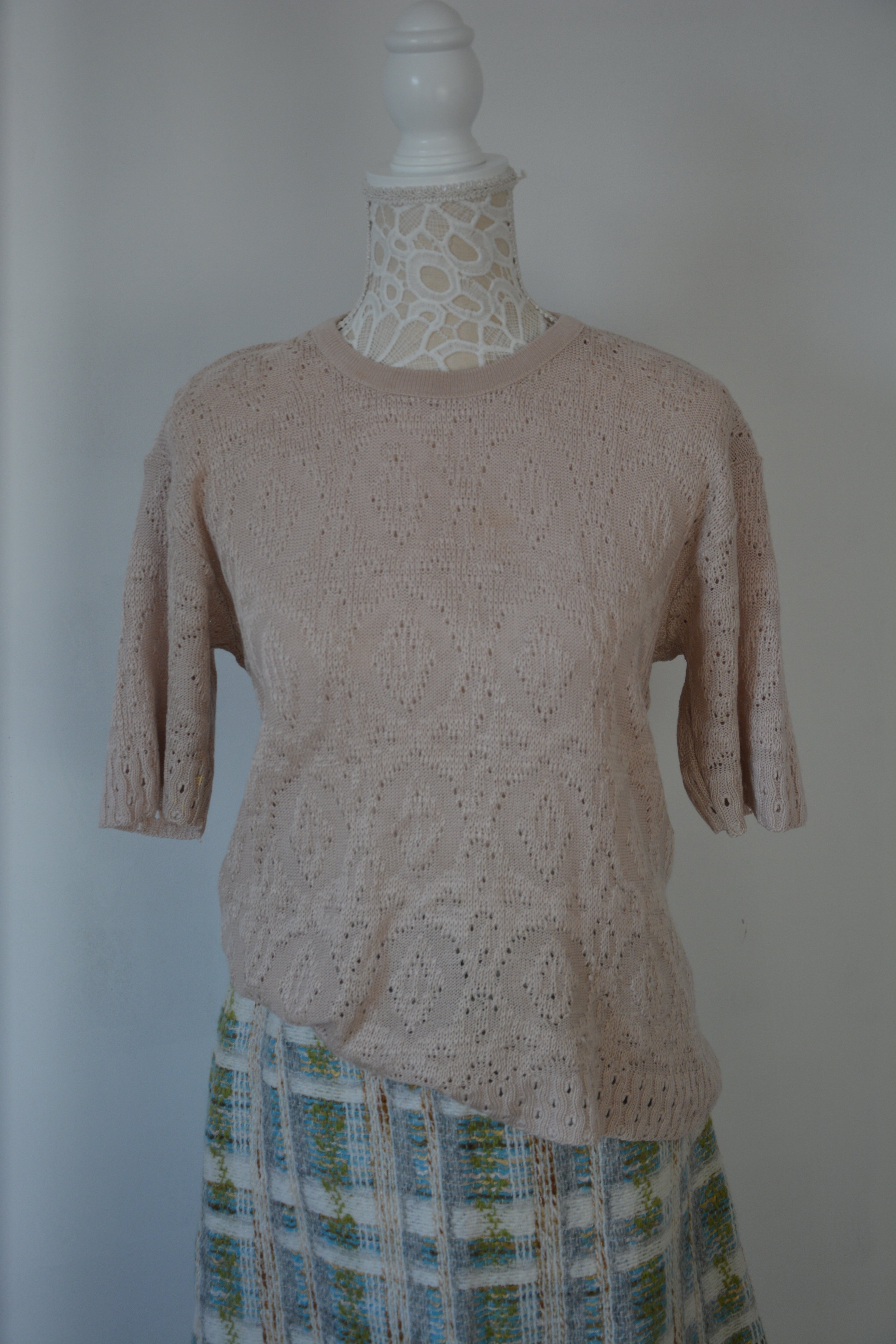 Pull crochet beige