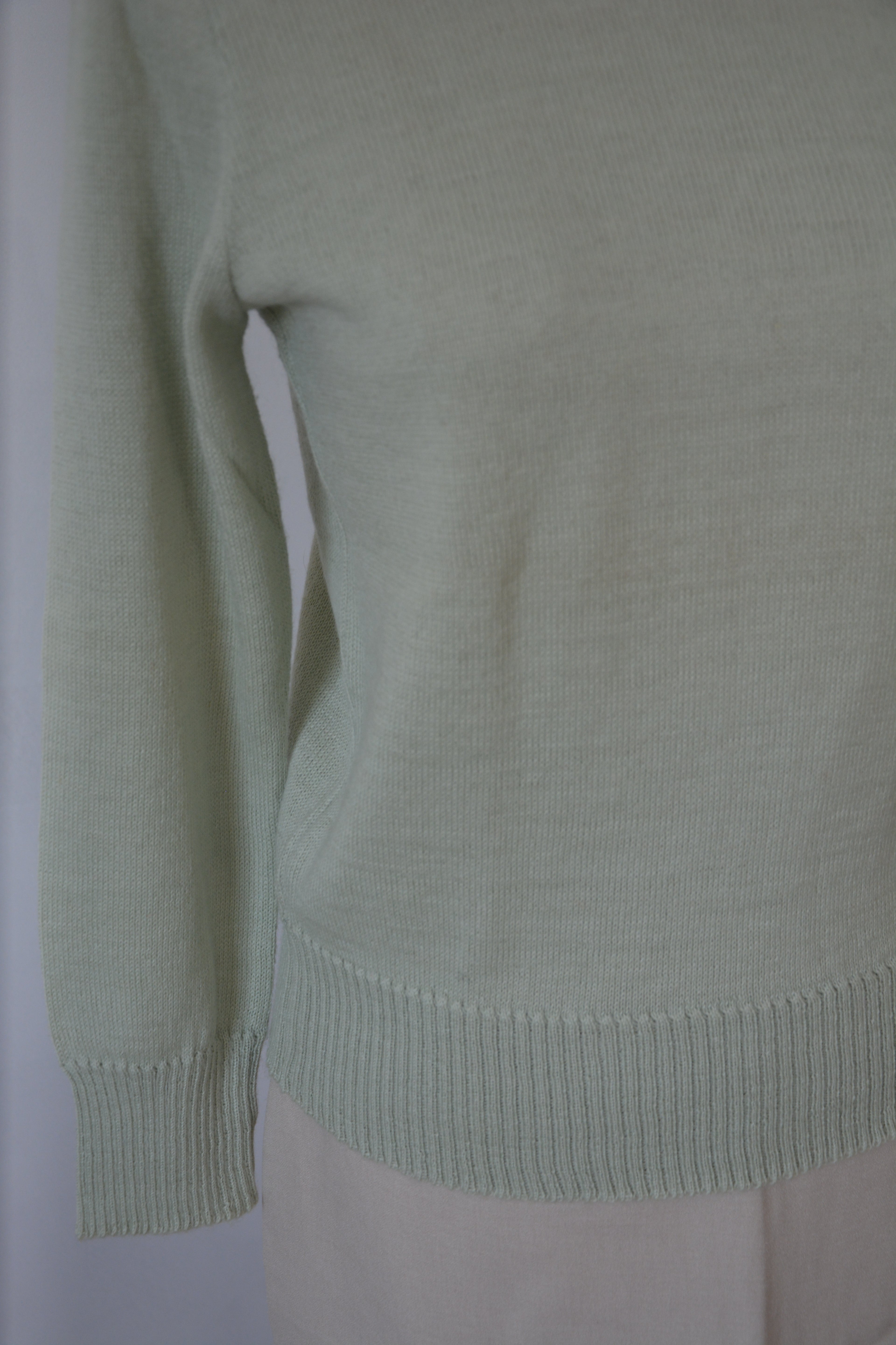 Pull col roulé vert clair - Fabriqué en France