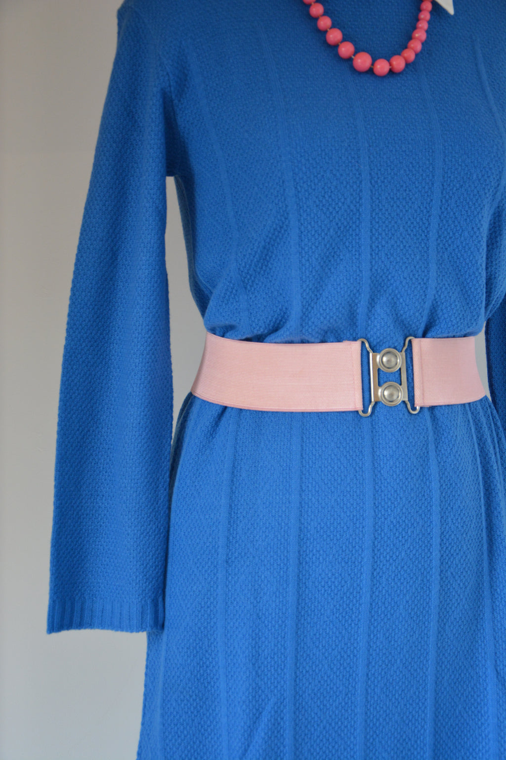 Robe bleue en maille - Fabriquée en France