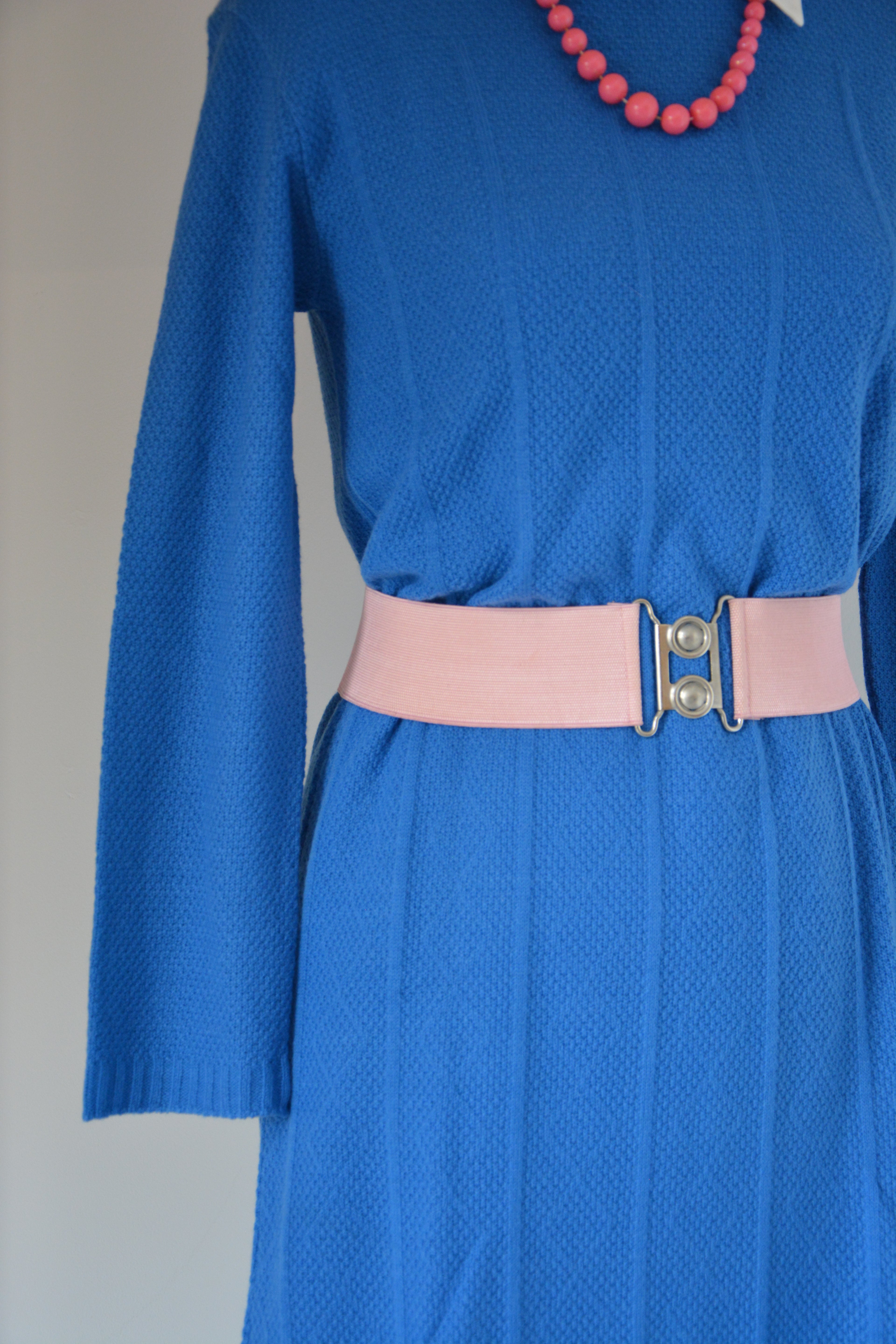 Robe bleue en maille - Fabriquée en France