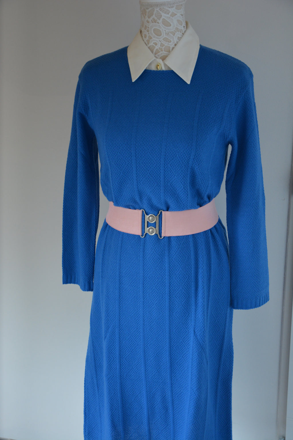 Robe bleue en maille - Fabriquée en France