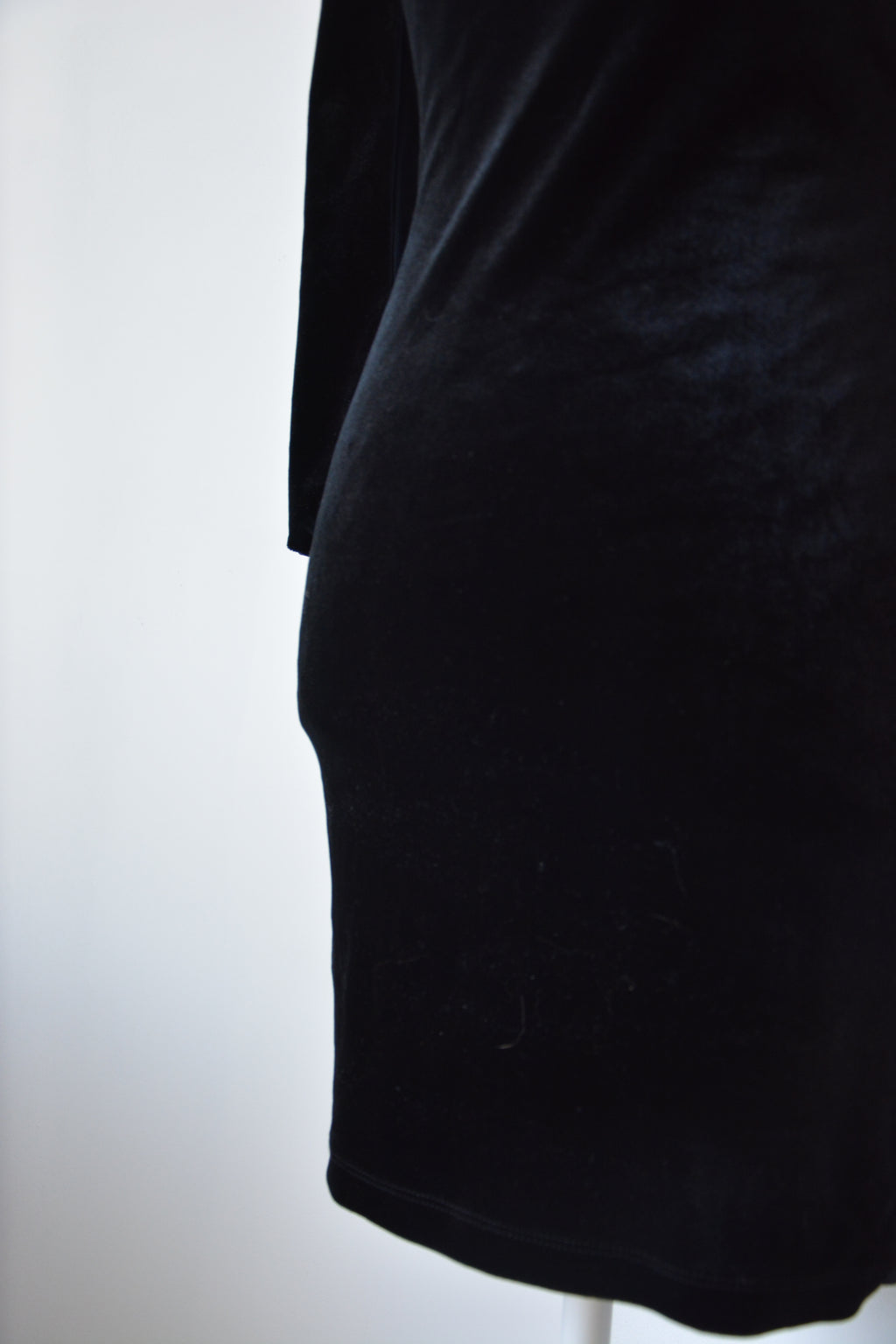 Robe velours col bardot