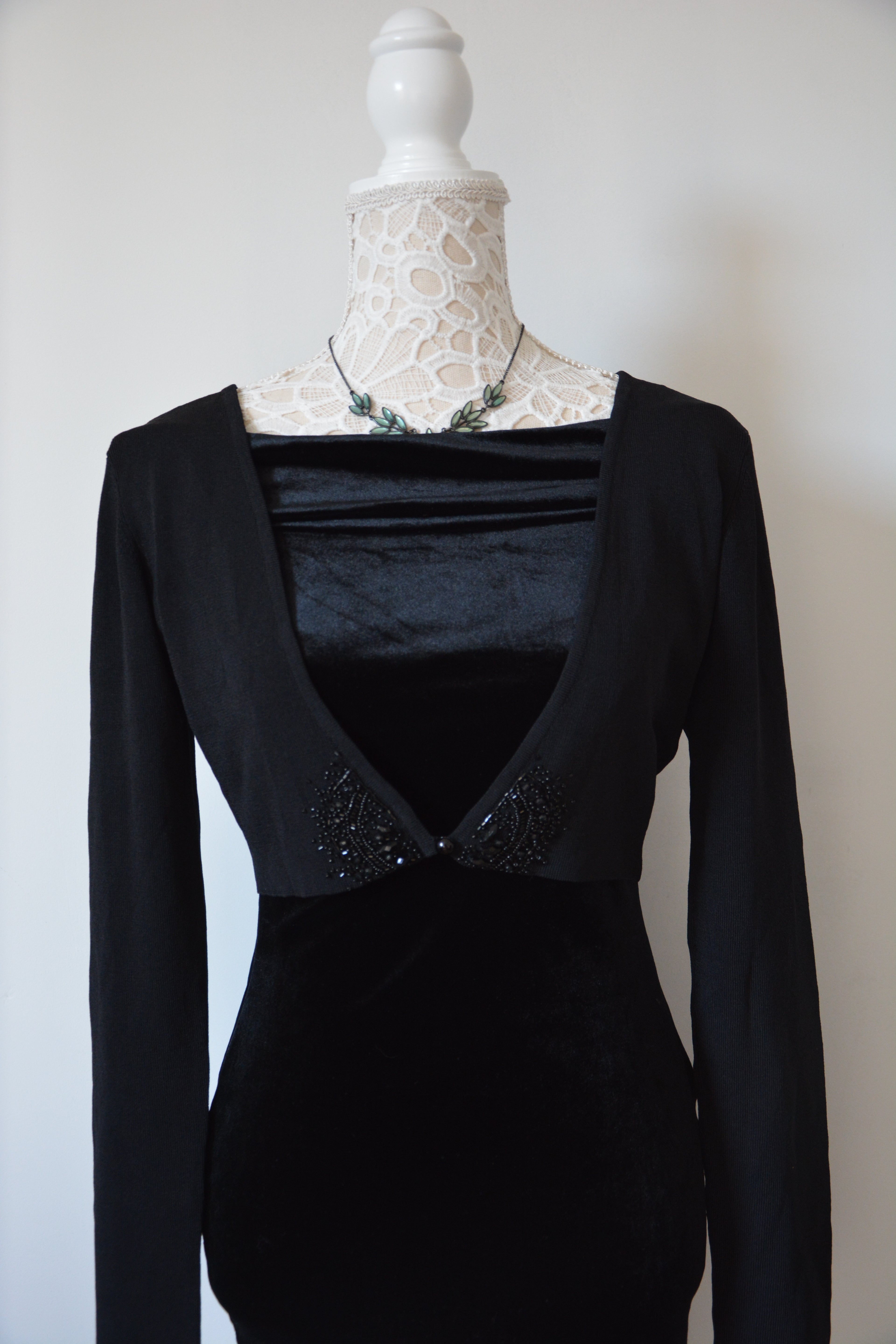 Gilet boléro court à strass