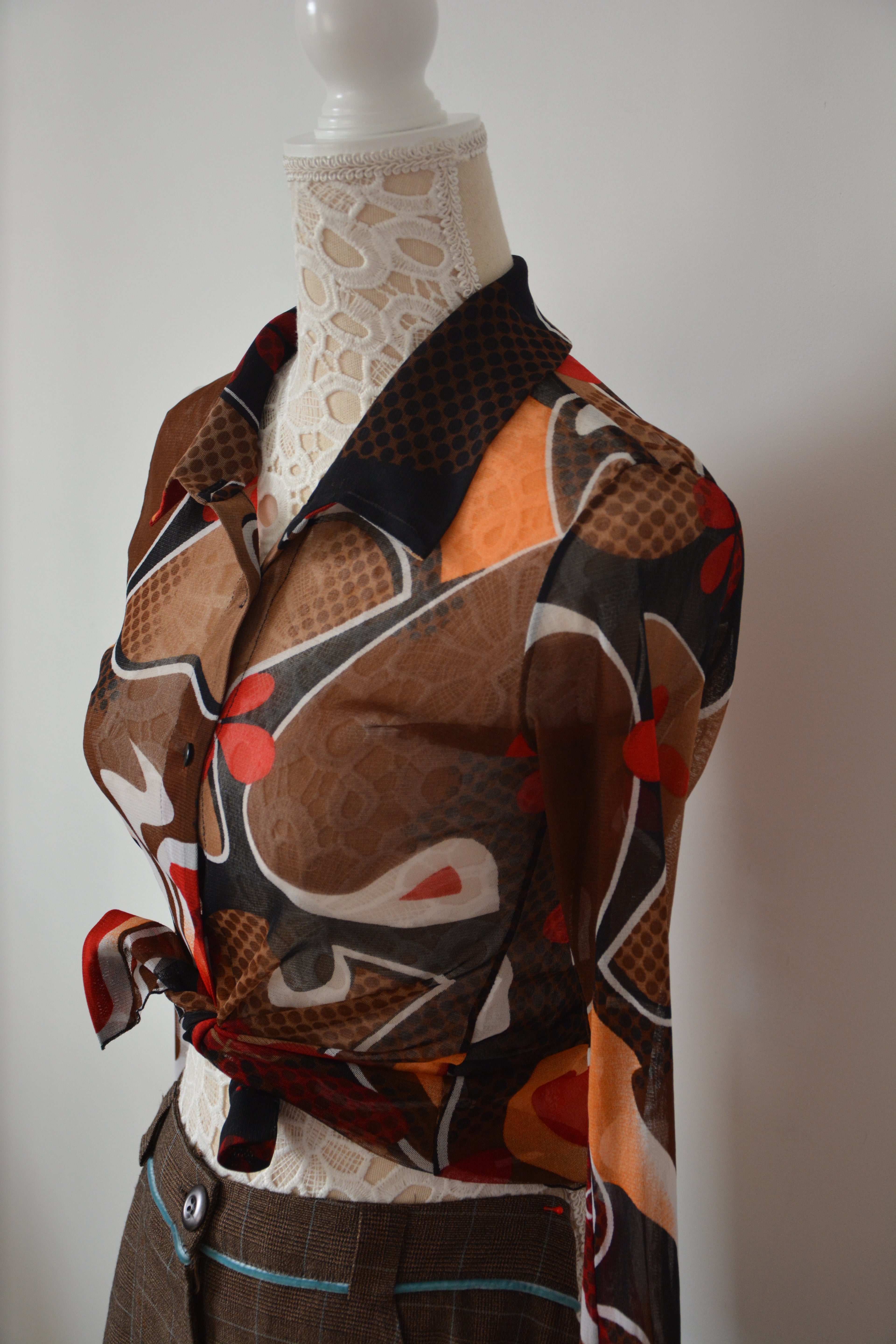 Chemise en mesh à imprimé