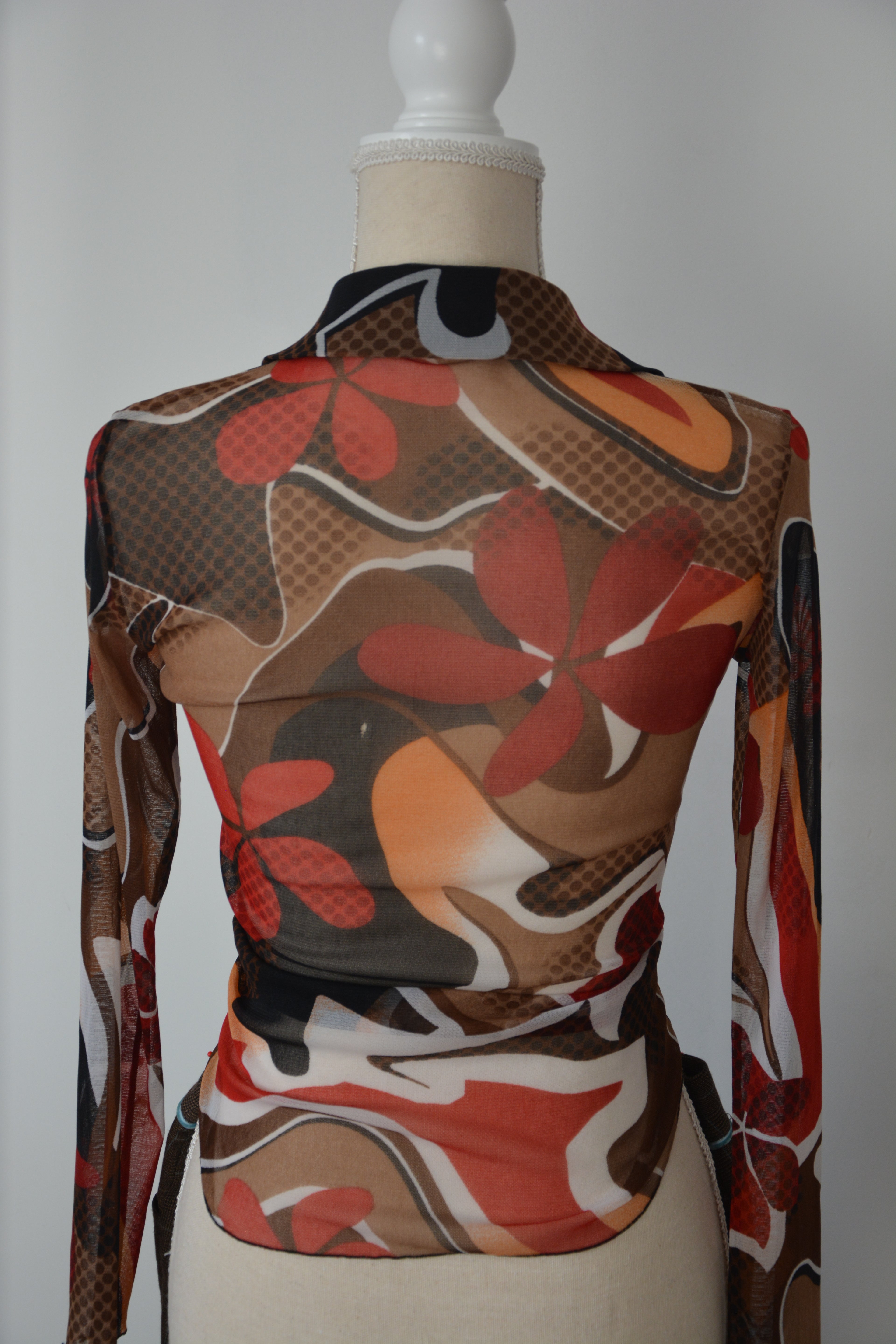 Chemise en mesh à imprimé