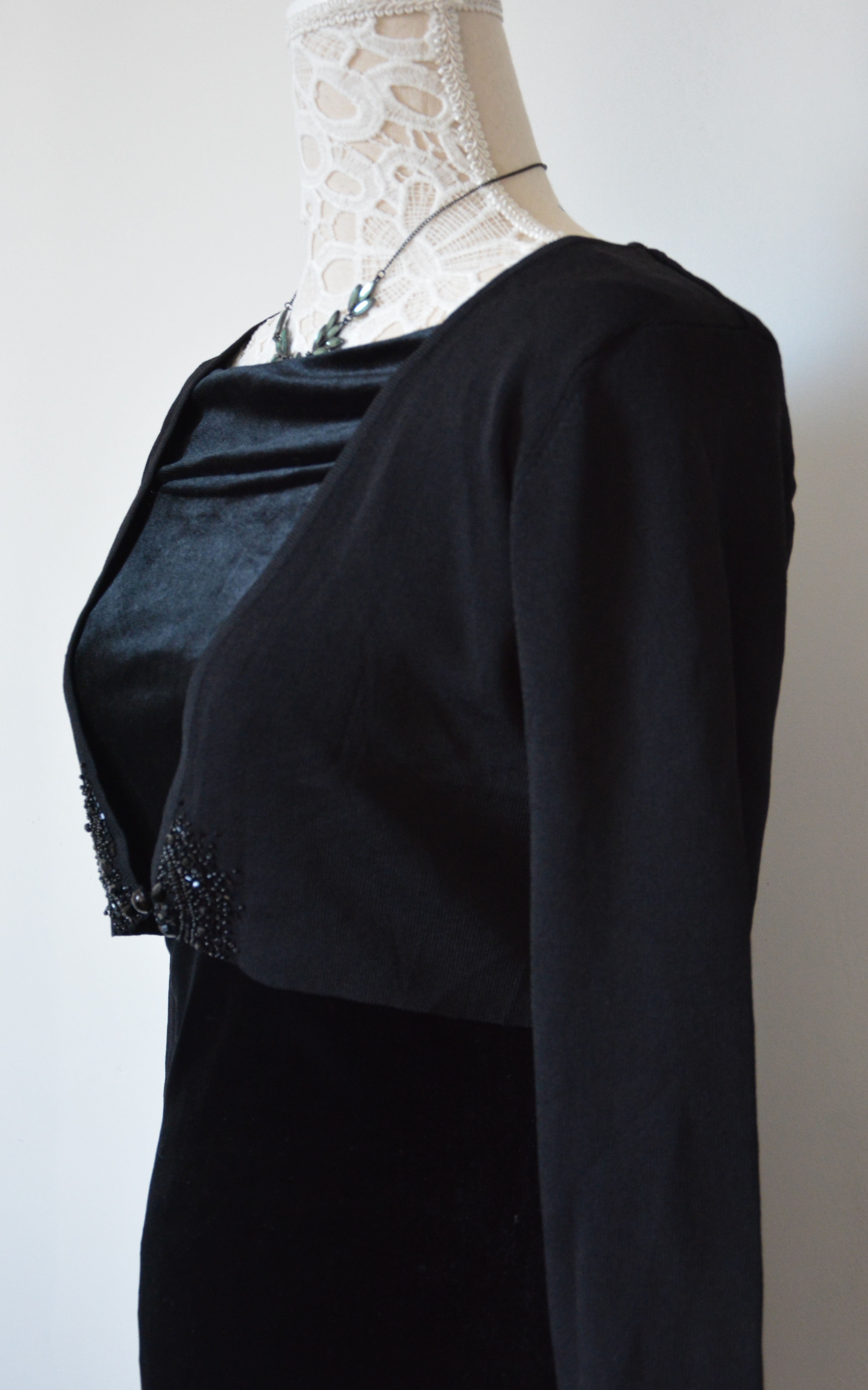 Gilet boléro court à strass