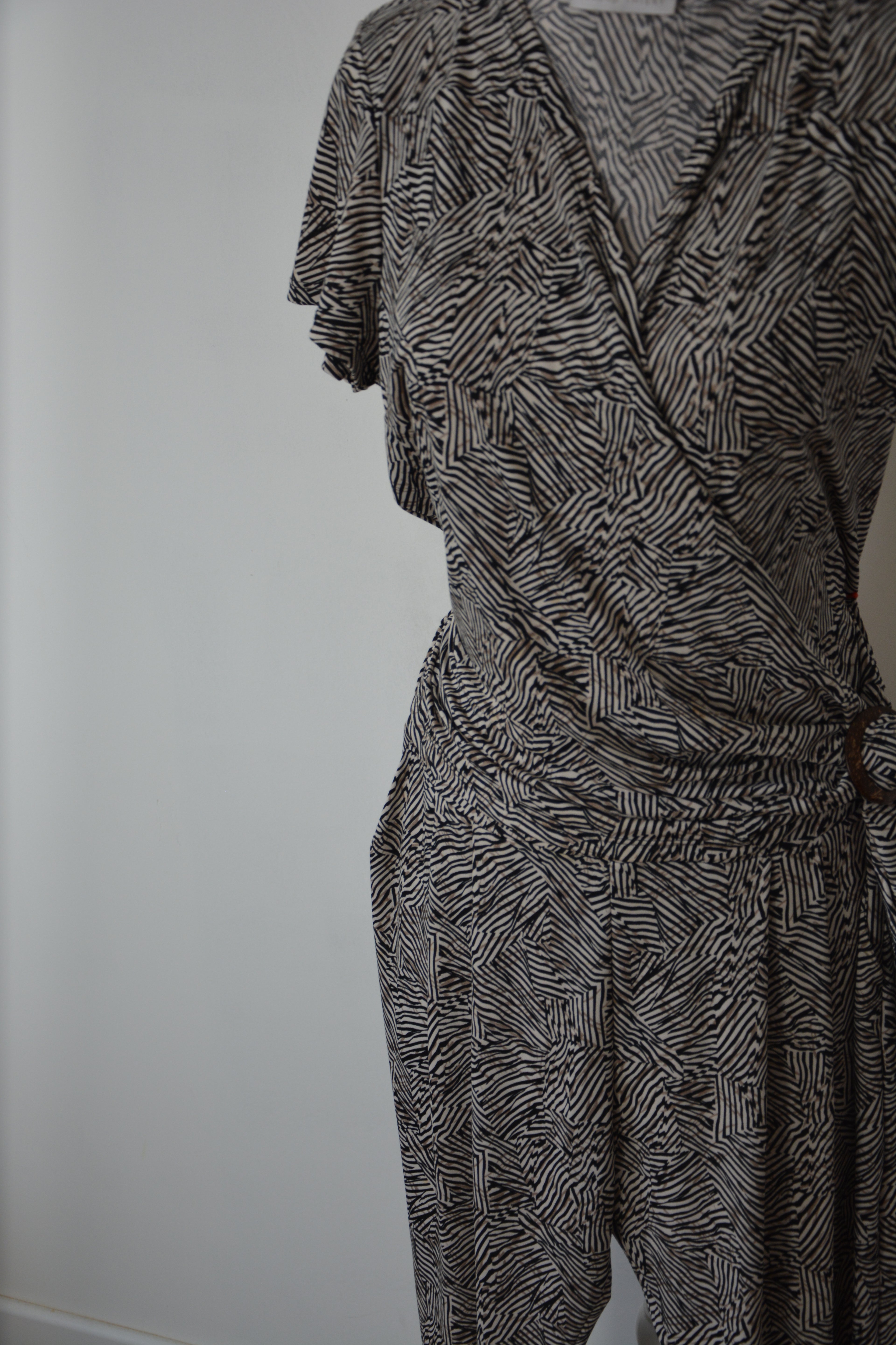 Combinaison marron à imprimé