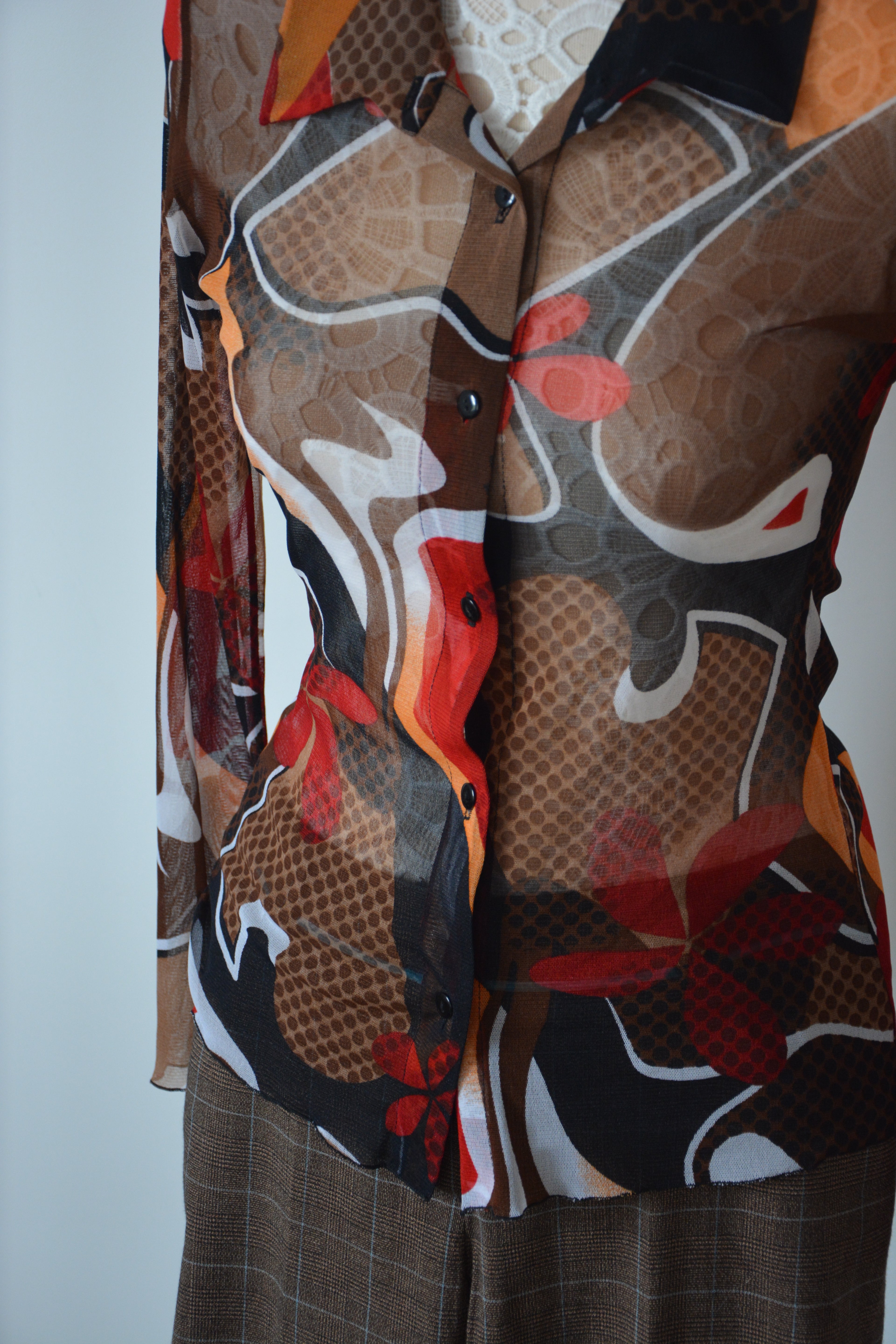 Chemise en mesh à imprimé