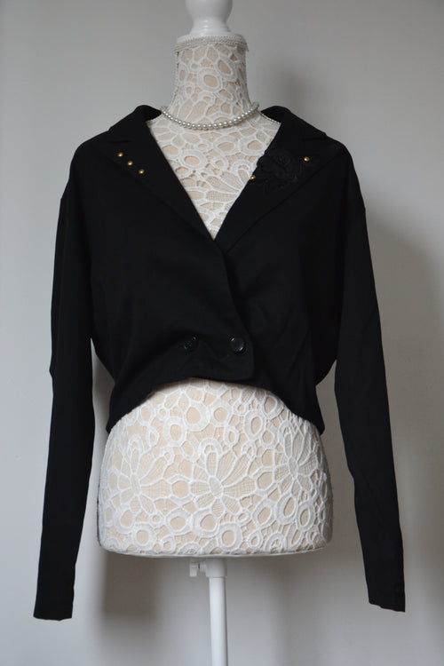 Blazer court noir à clous | création française