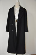 Manteau long noir en Laine