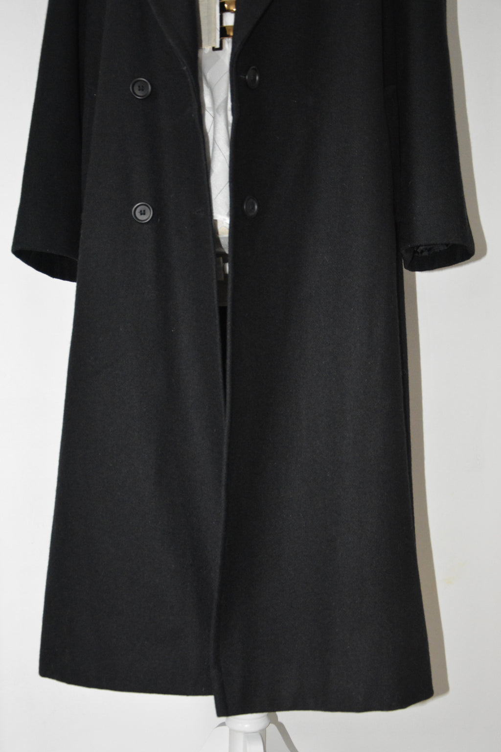 Manteau long noir en Laine