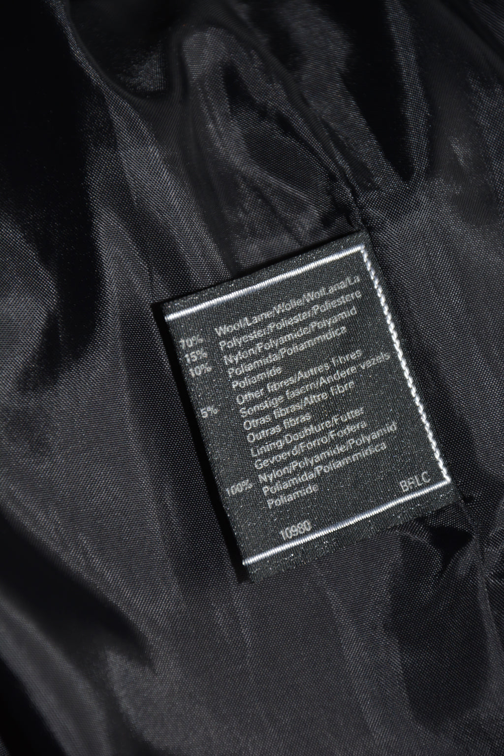 Manteau long noir en Laine