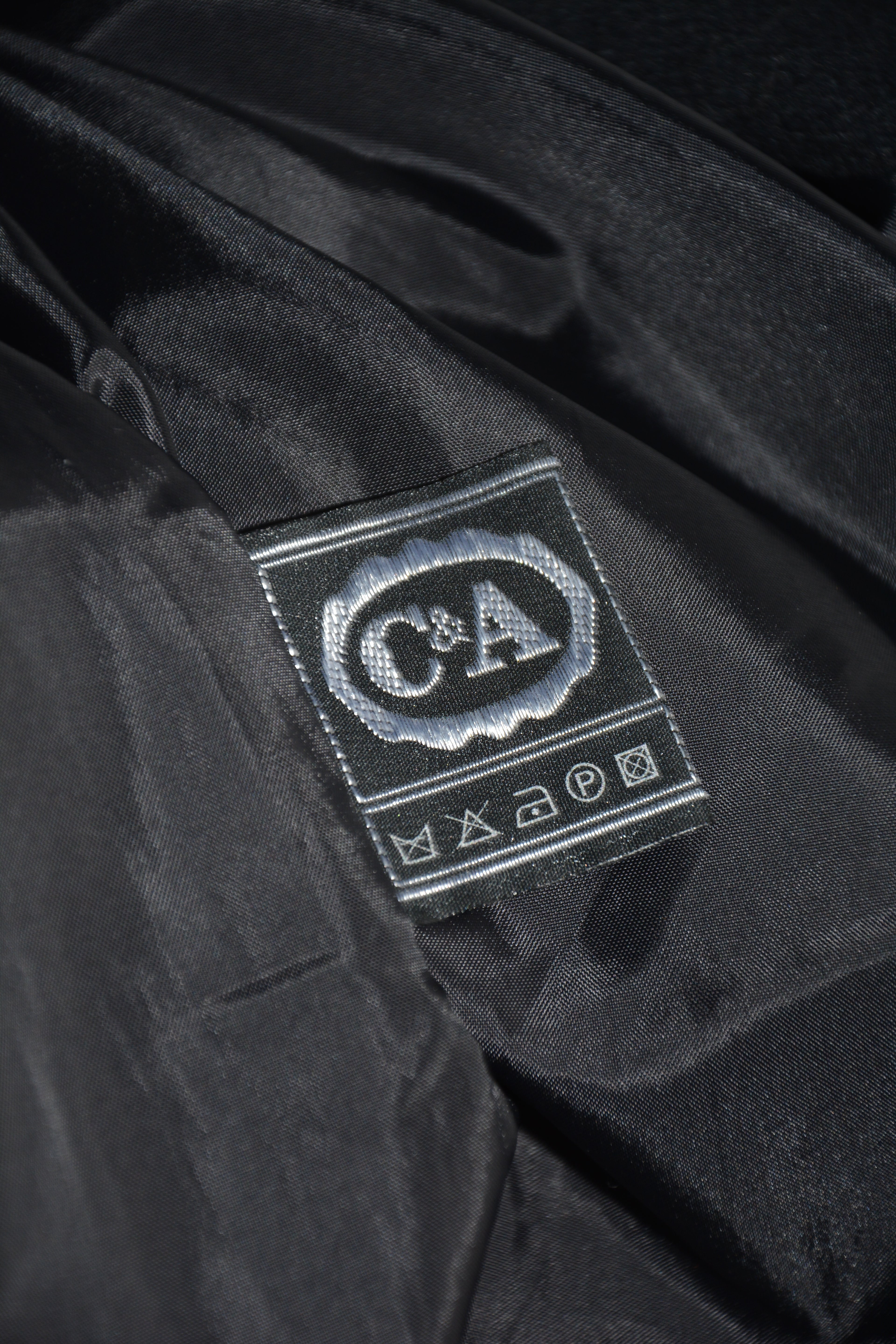 Manteau long noir en Laine