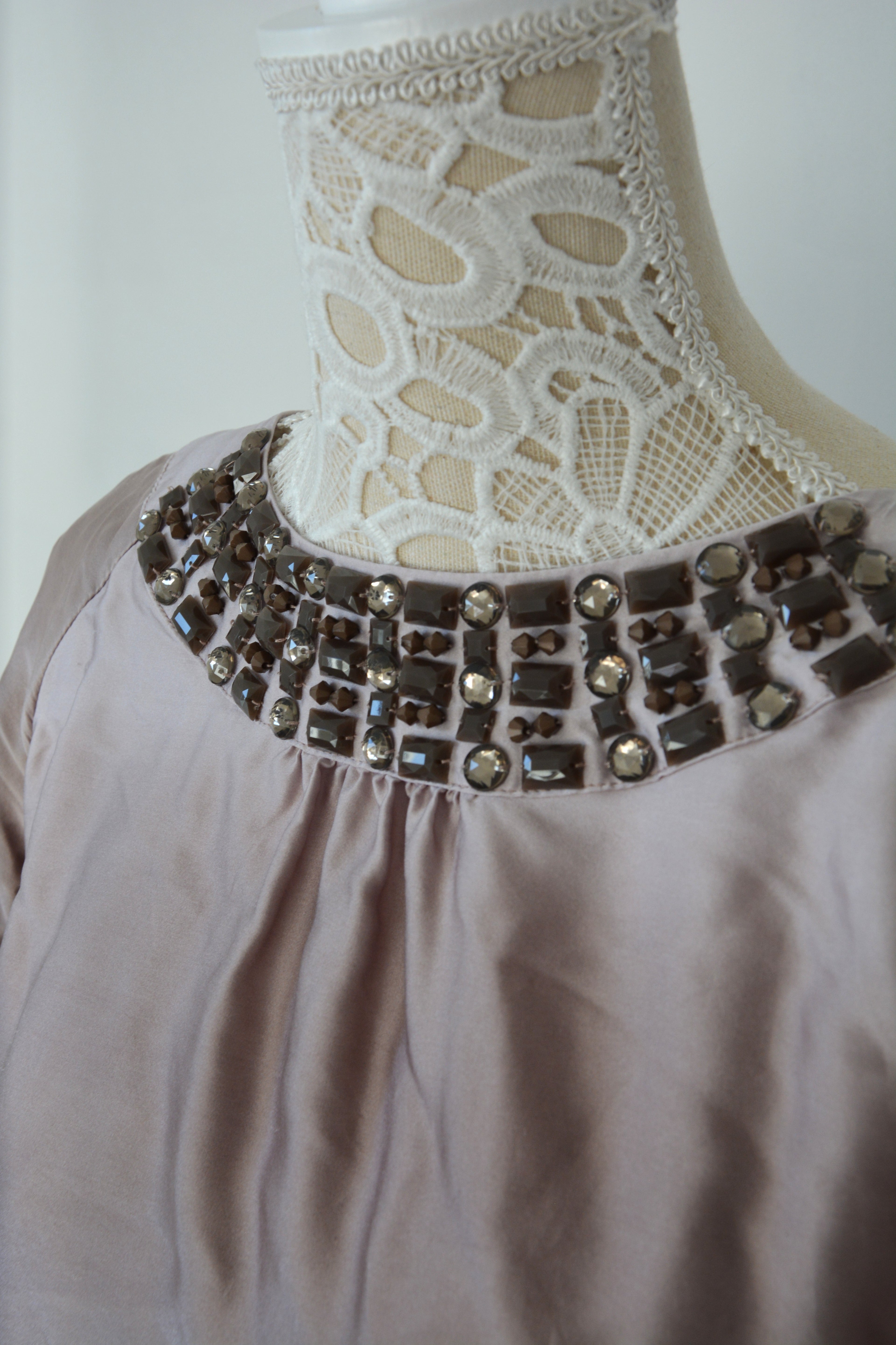 Top marron glacé en soie