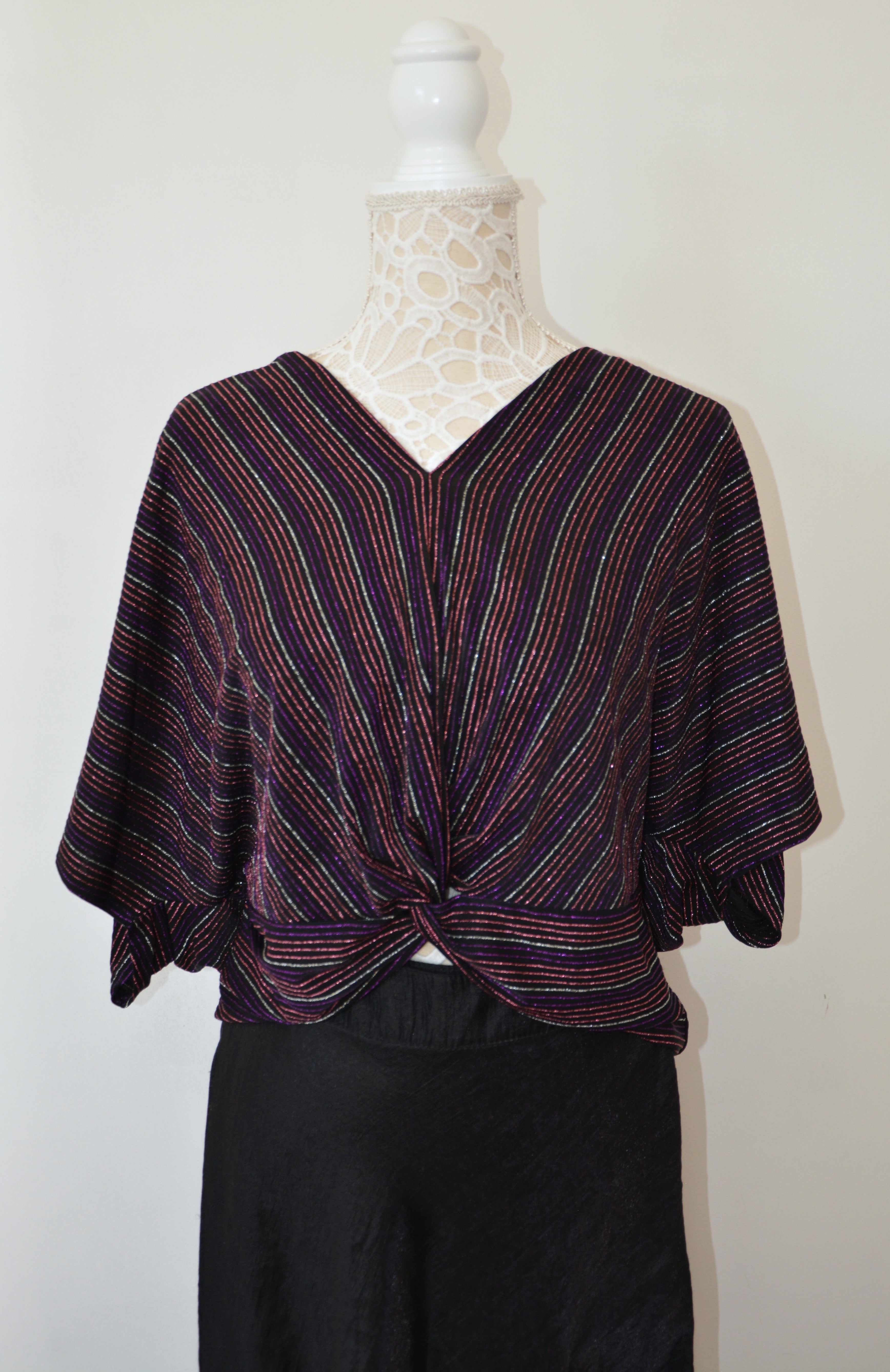 Top manches chauves-souris à paillettes