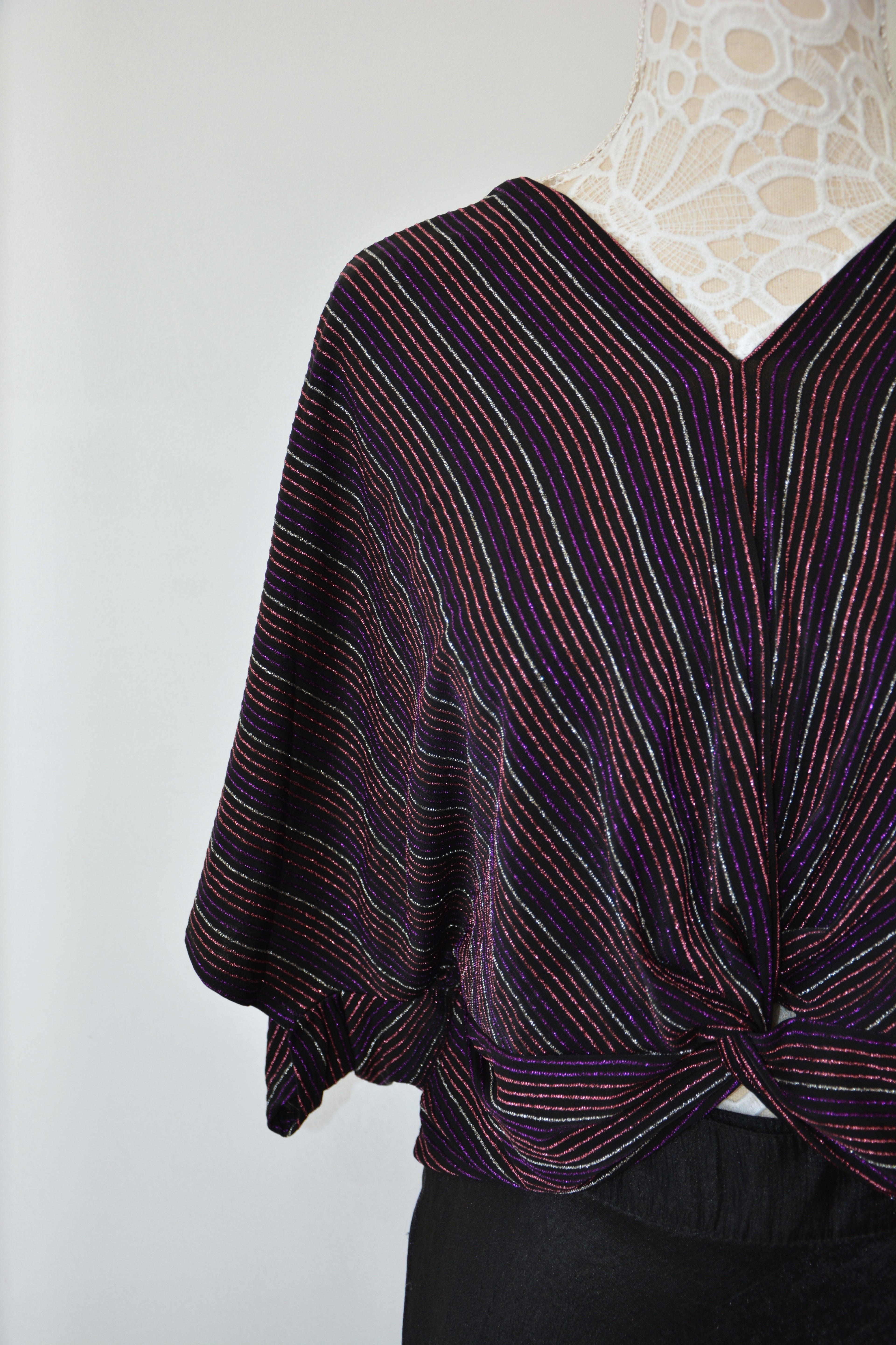 Top manches chauves-souris à paillettes