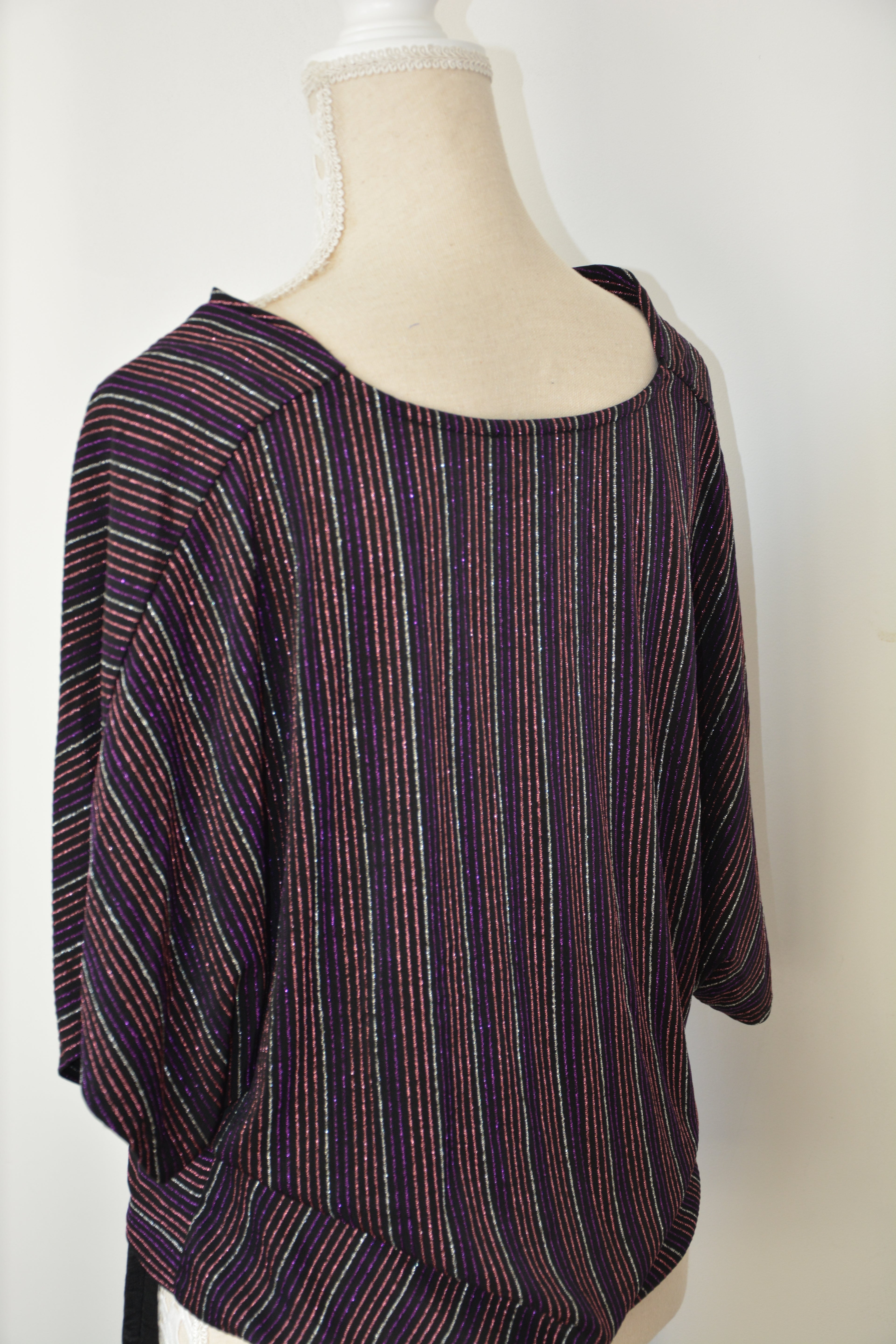 Top manches chauves-souris à paillettes