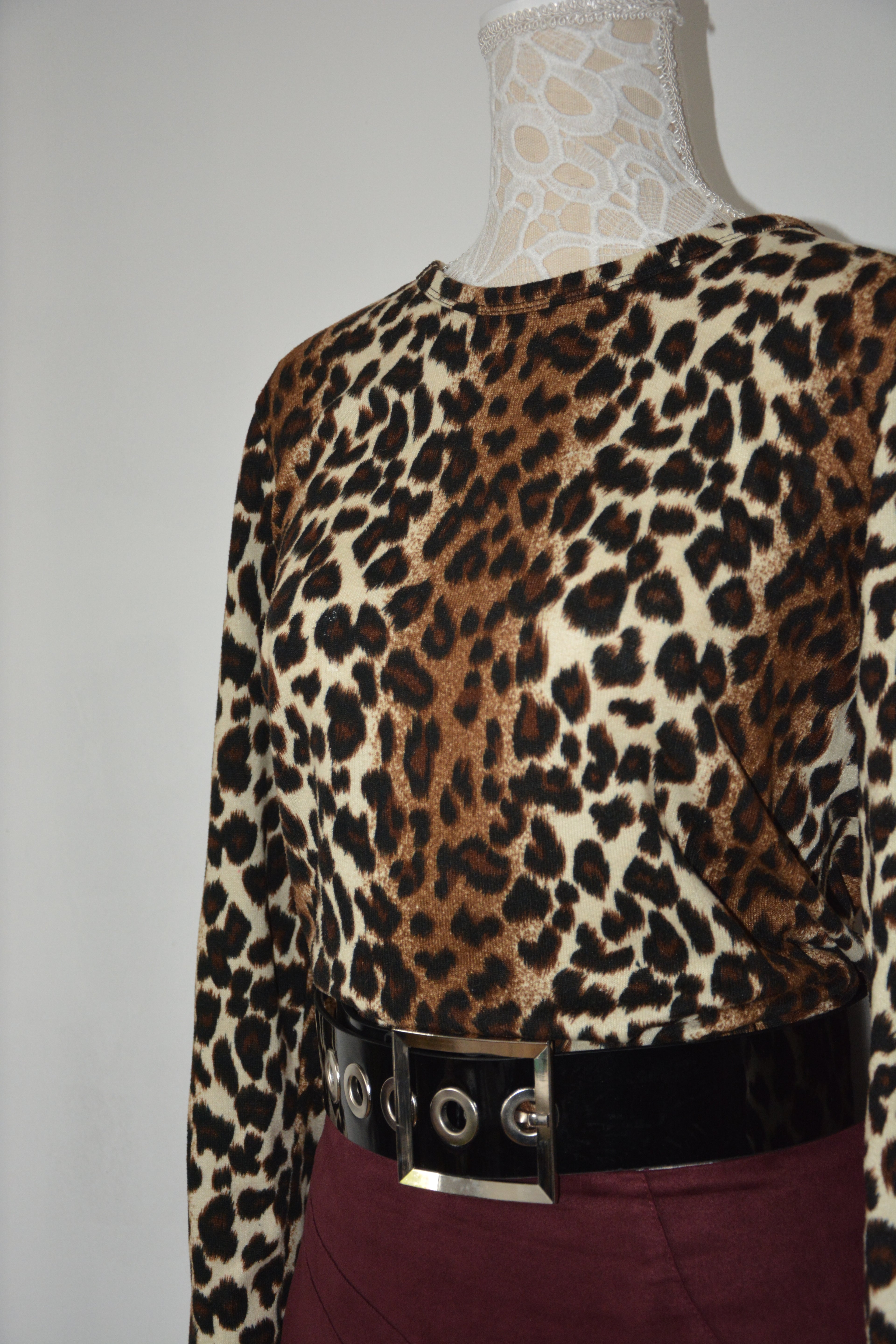 Top manches longues léopard