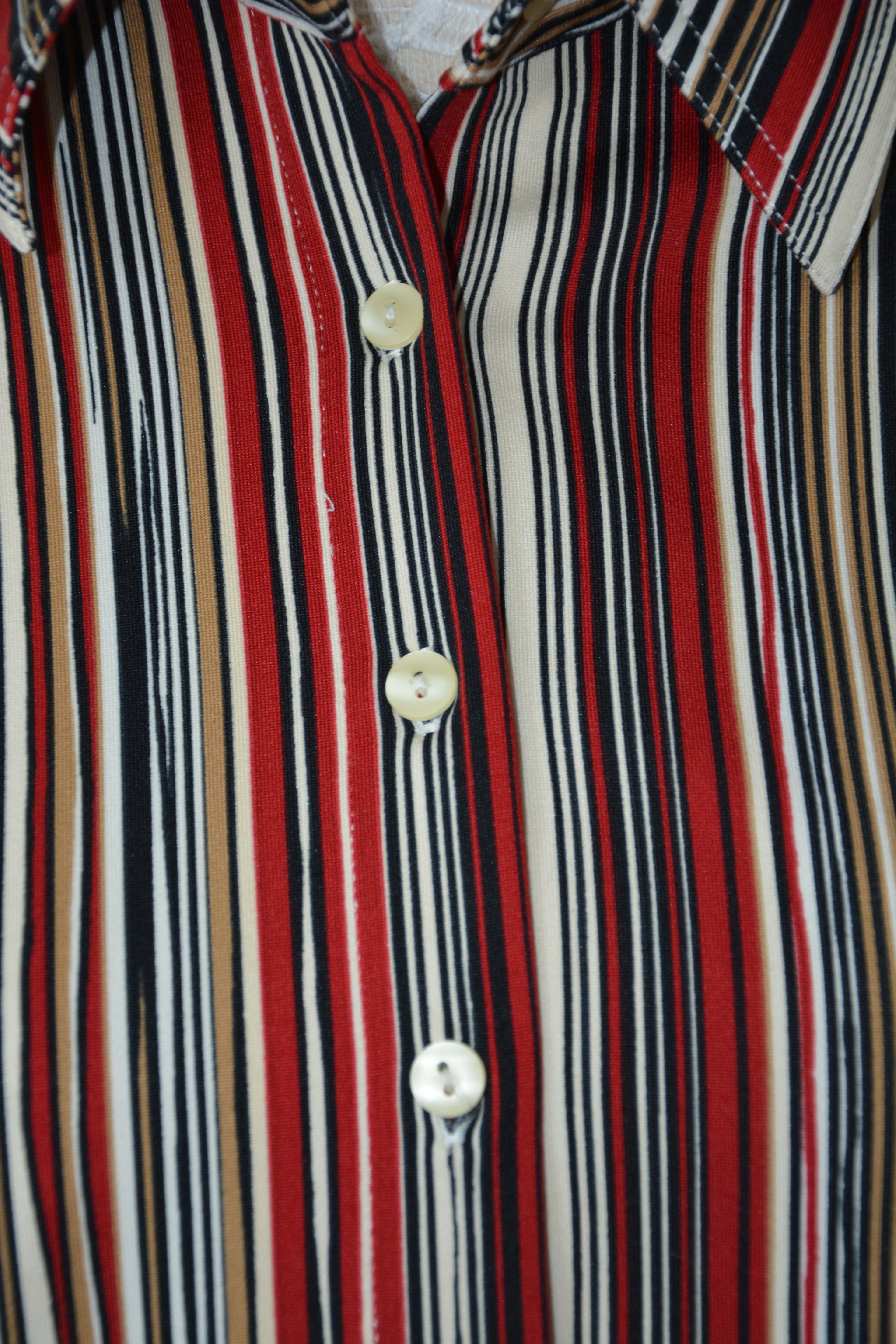 Chemise retro imprimé rayures 