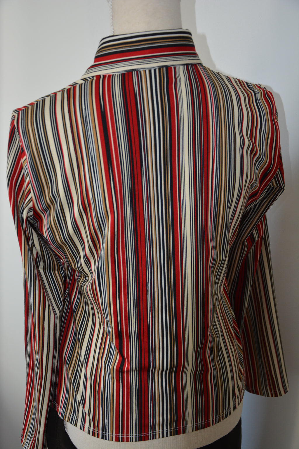 Chemise retro imprimé rayures 