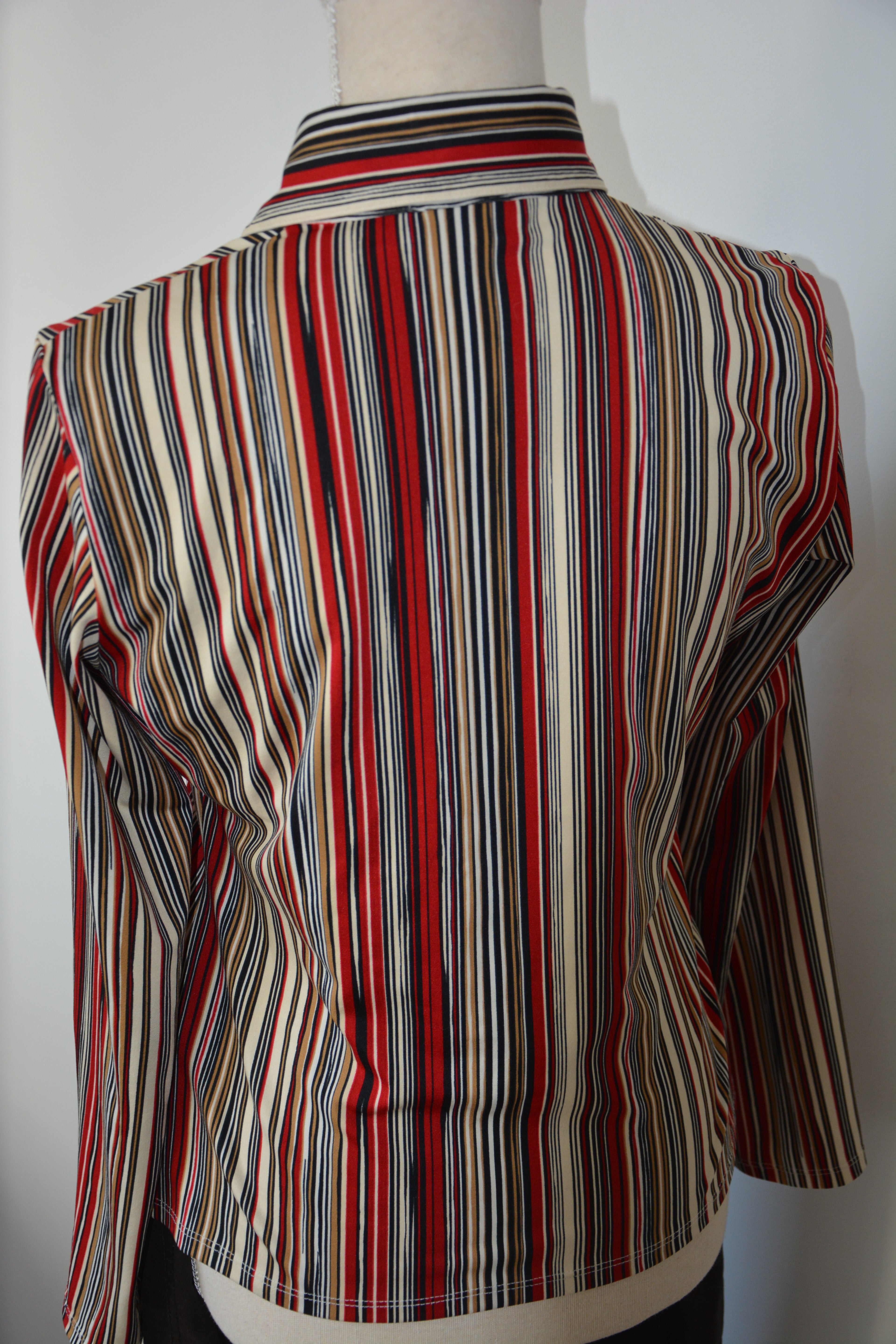 Chemise retro imprimé rayures 