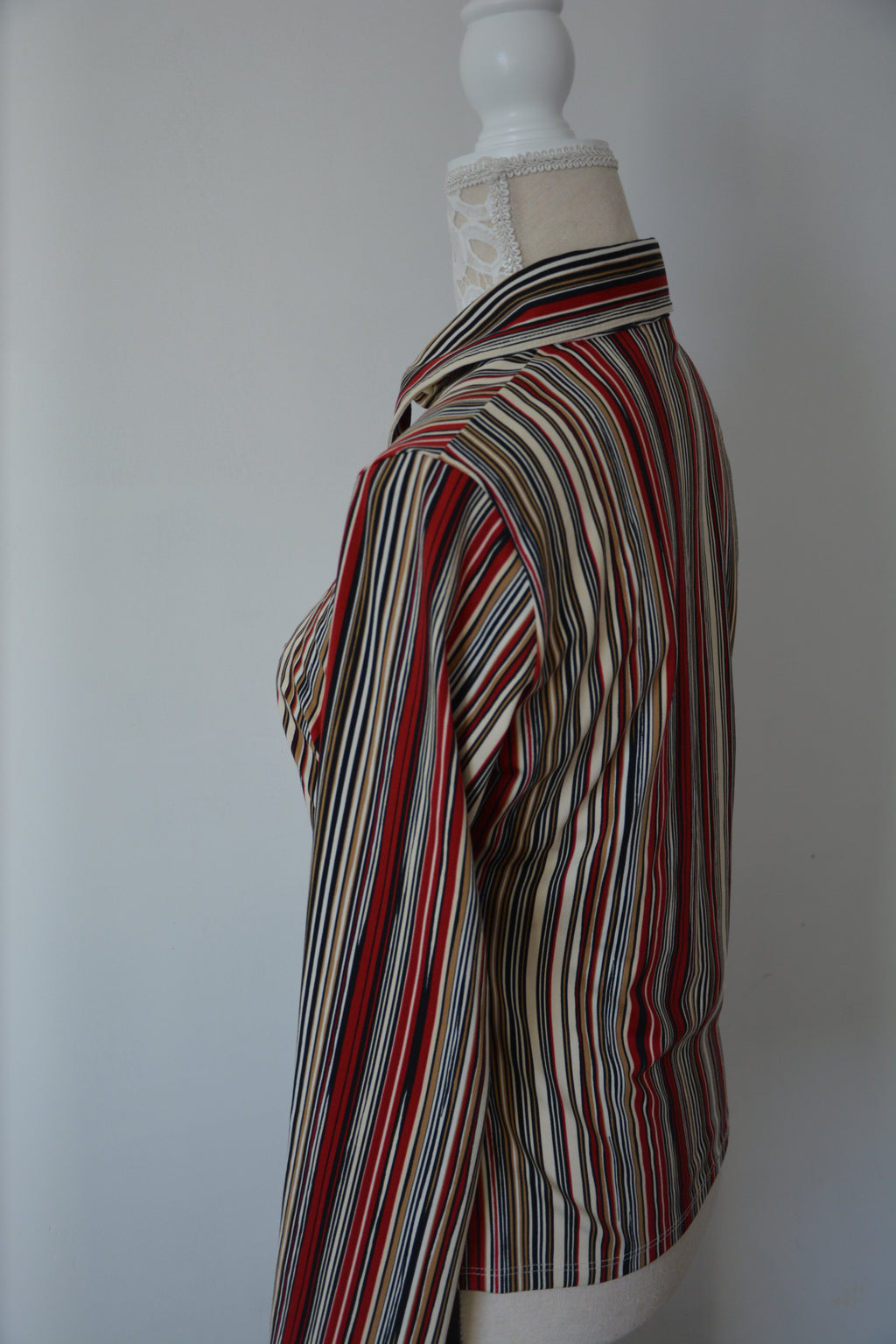 Chemise retro imprimé rayures 