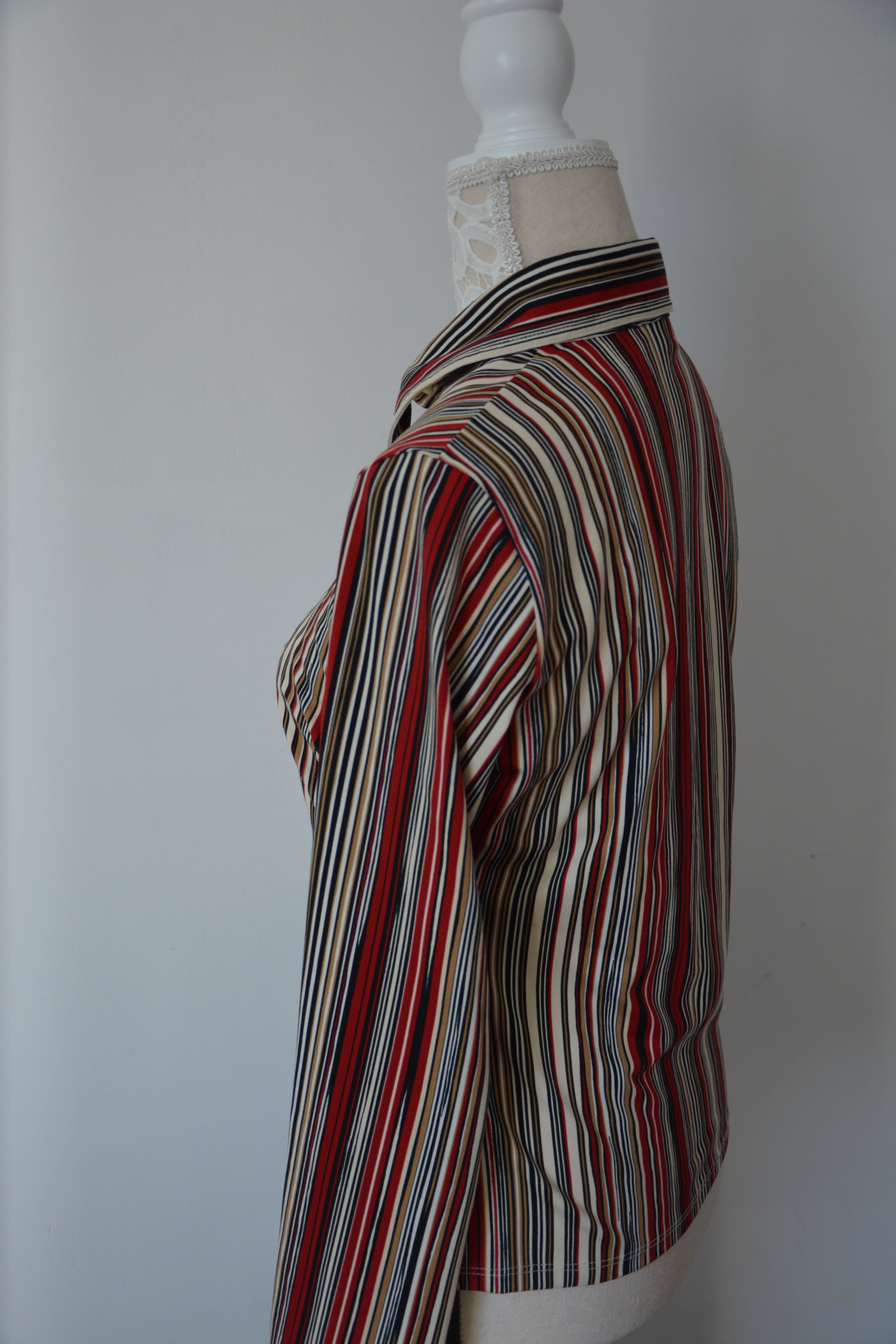 Chemise retro imprimé rayures 