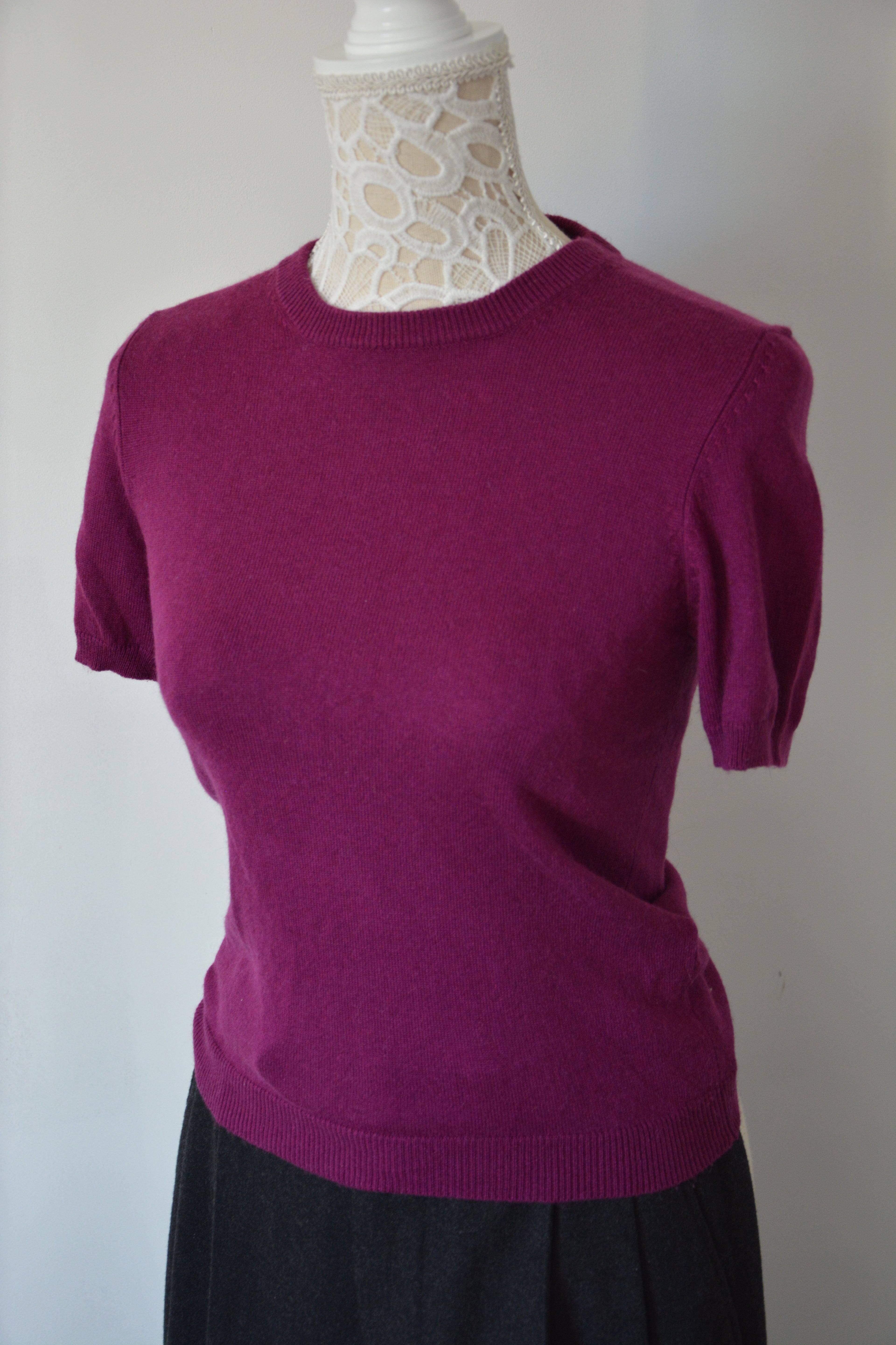 Pull fuchsia en Soie et Cachemire