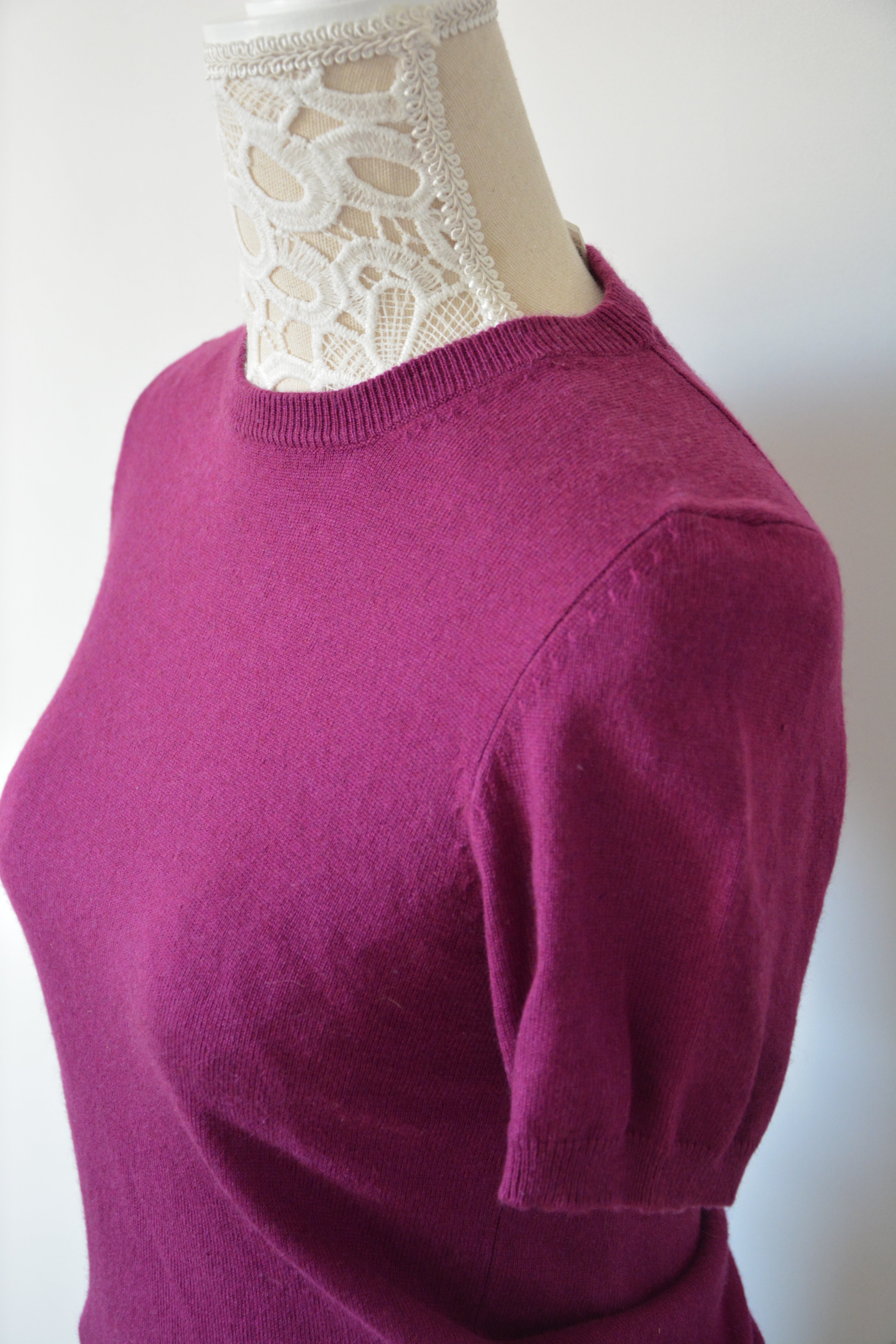 Pull fuchsia en Soie et Cachemire