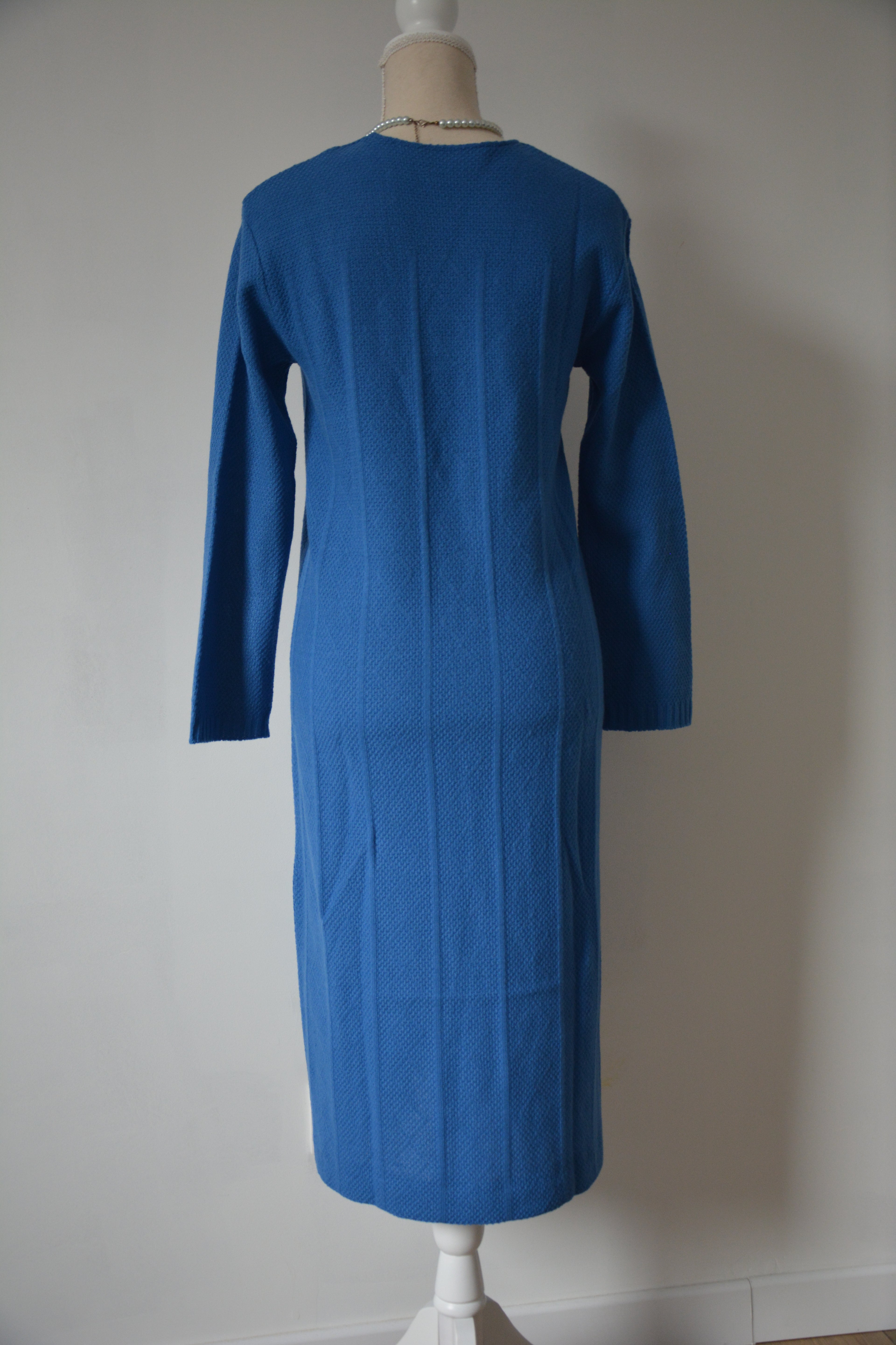 Robe bleue en maille - Fabriquée en France