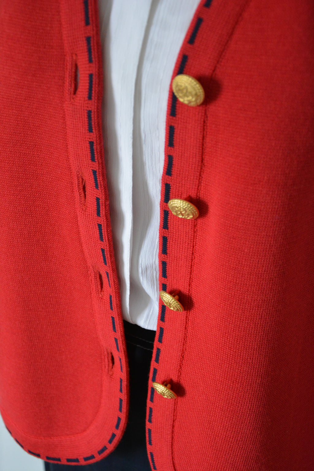 Cardigan rouge en laine - Fabriqué en France