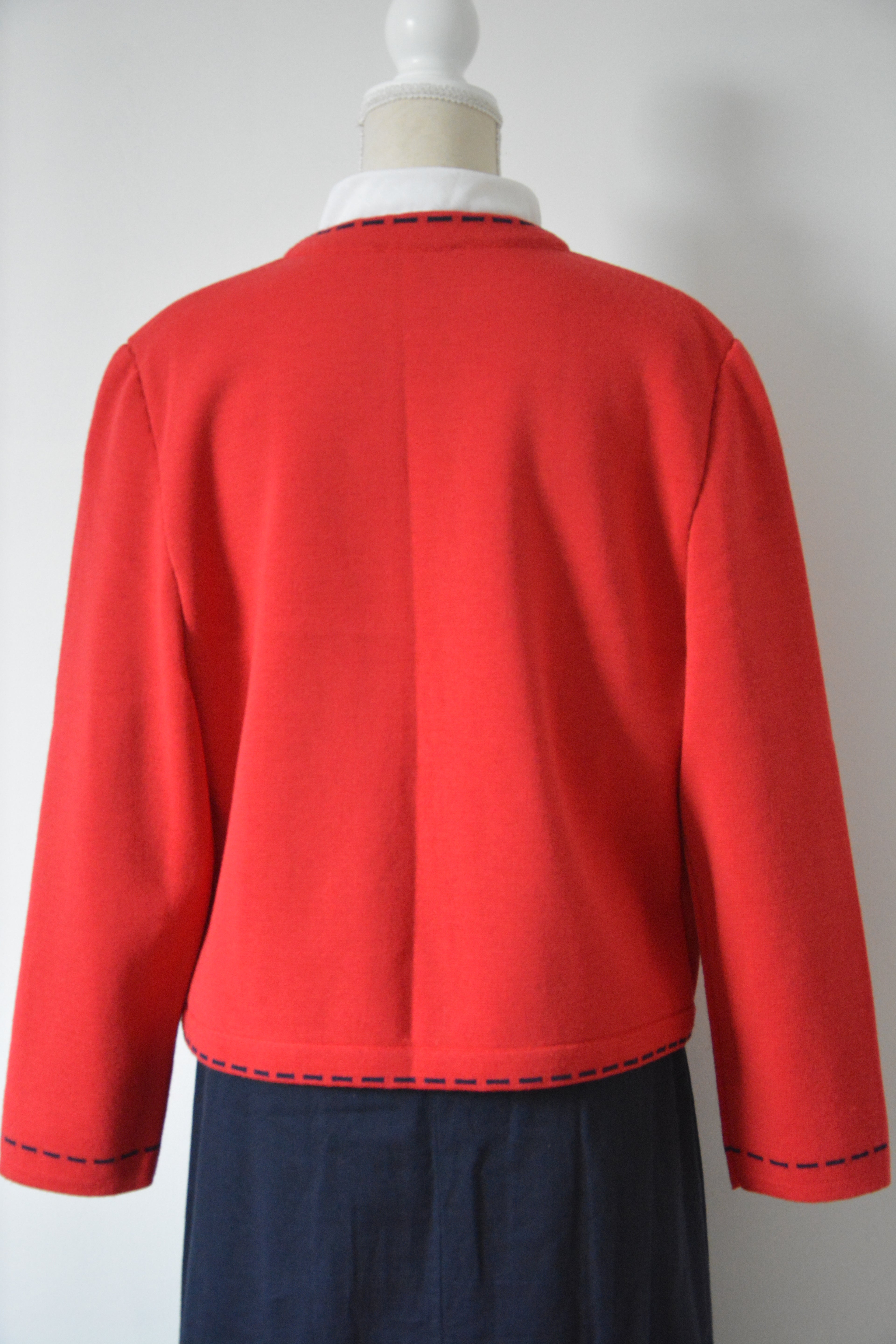 Cardigan rouge en laine - Fabriqué en France