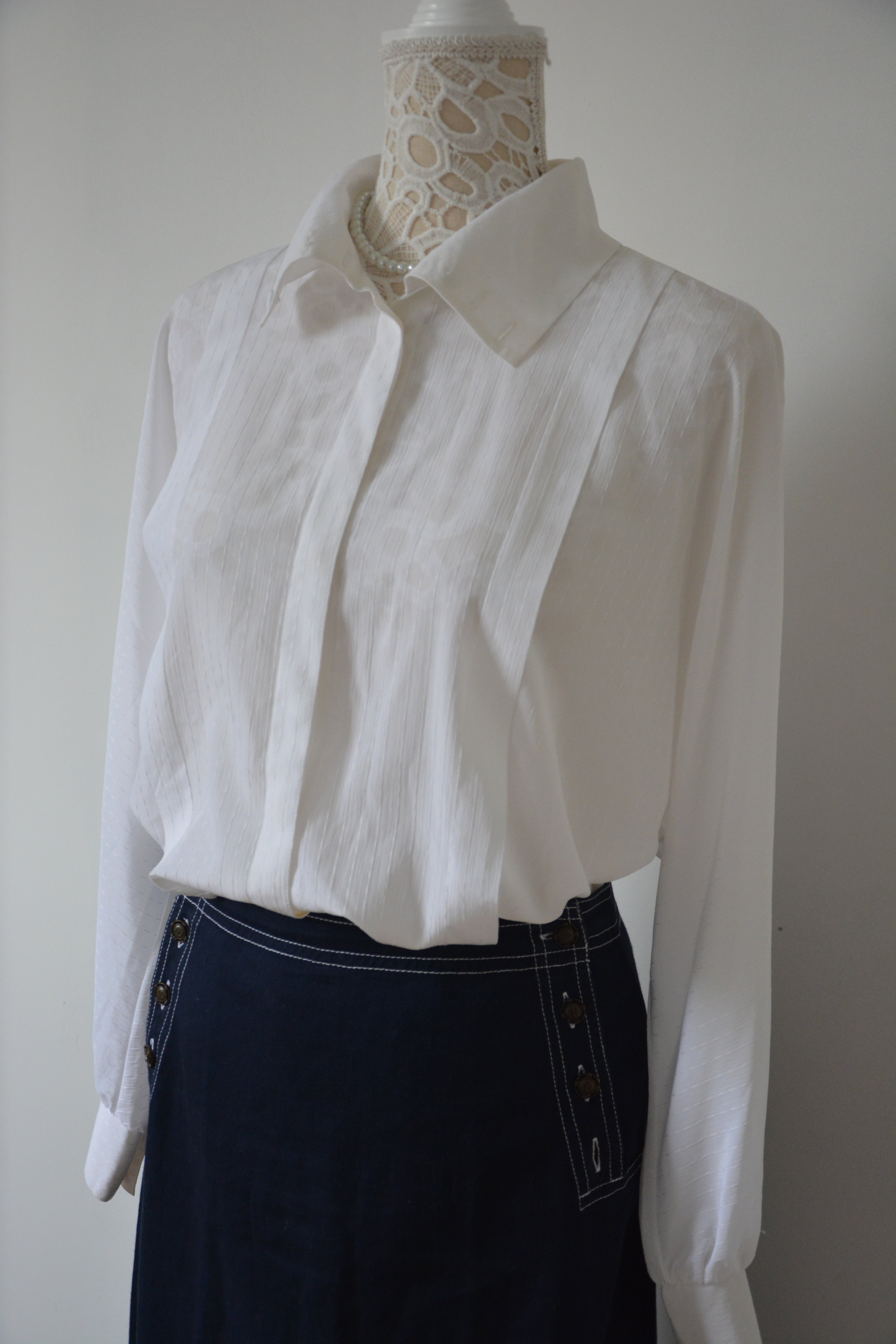 Jupe droite longue bleue marine