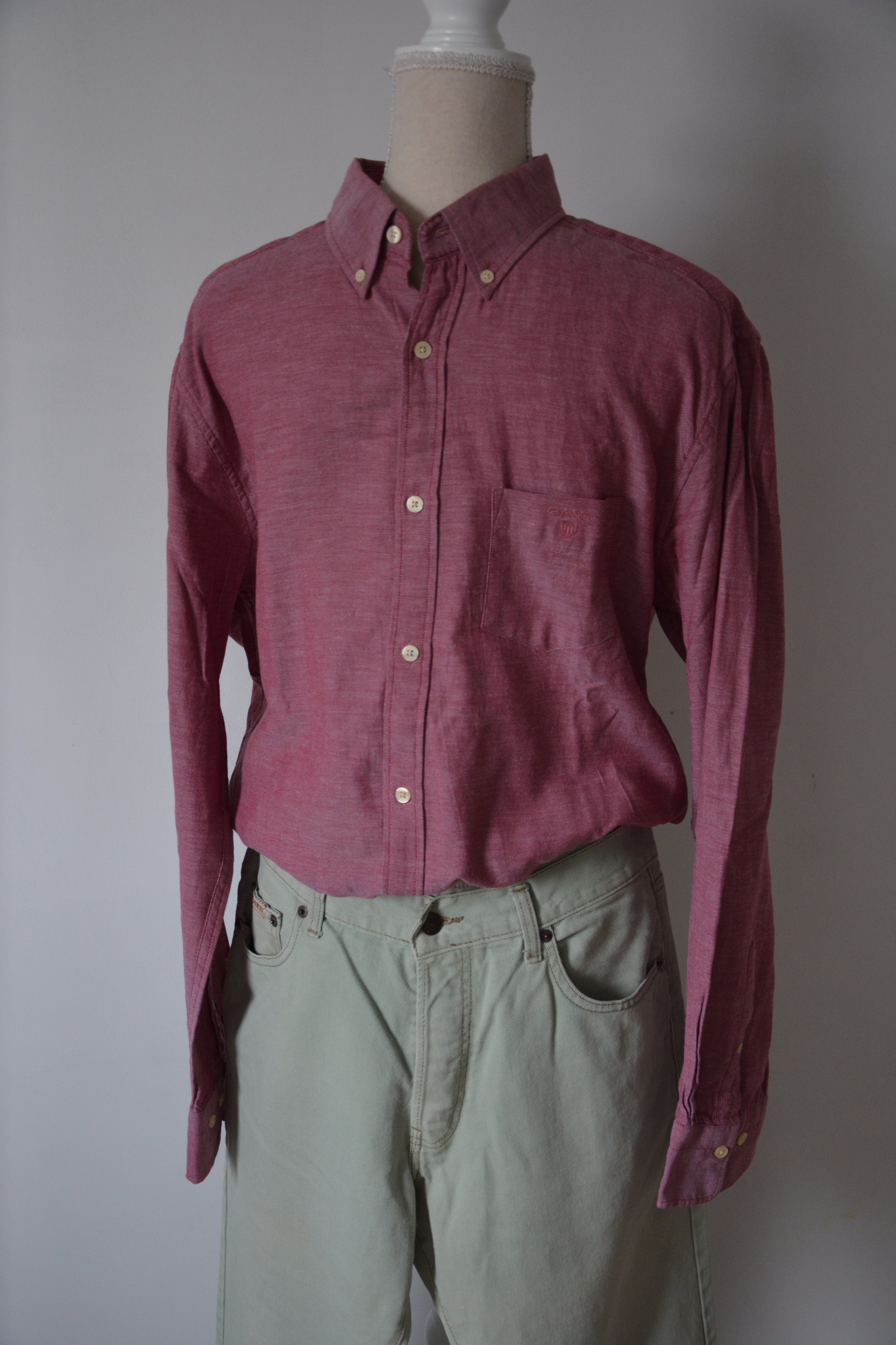 Chemise regular rouge chiné