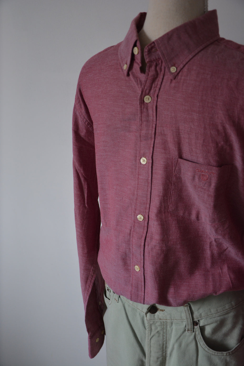 Chemise regular rouge chiné