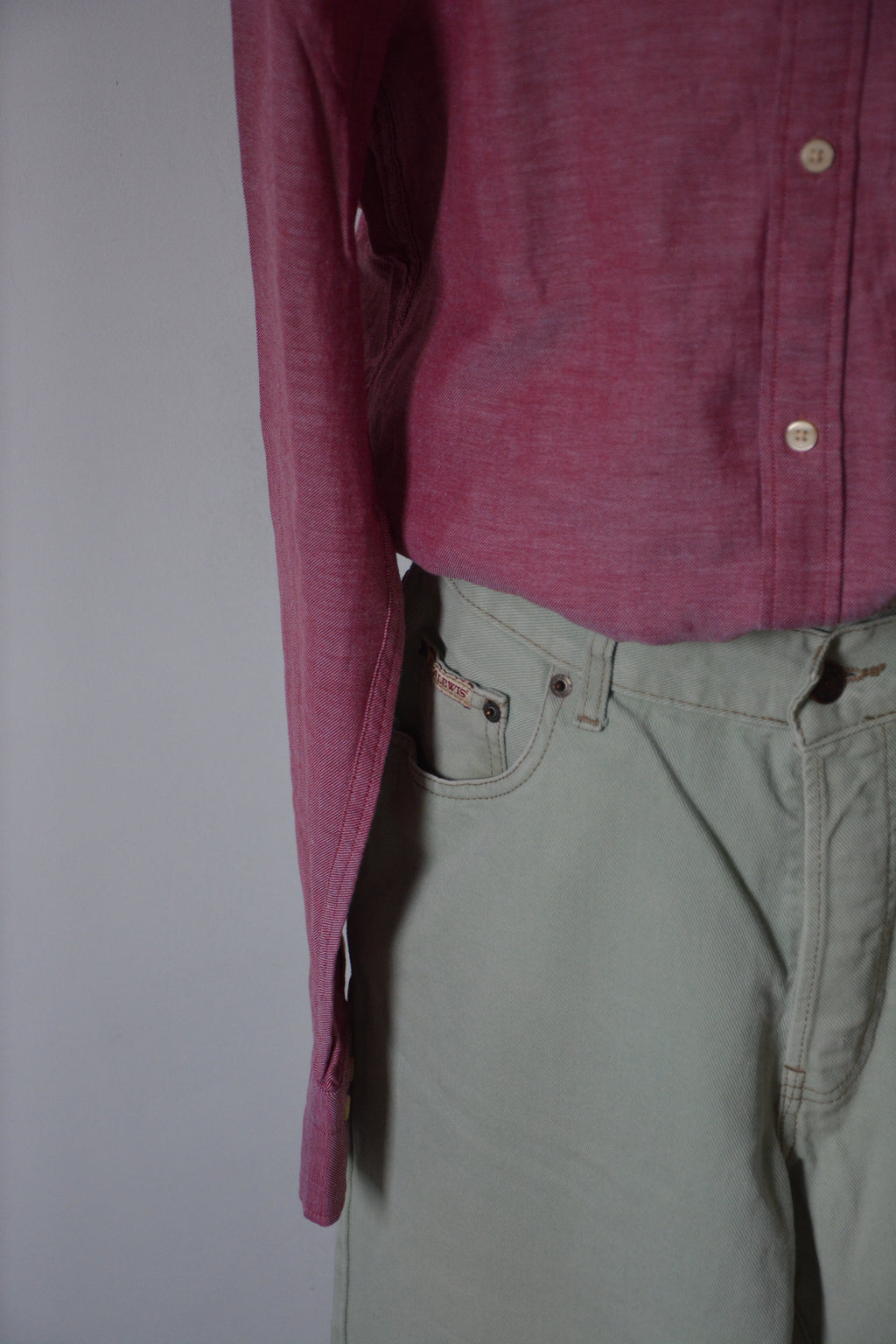 Chemise regular rouge chiné