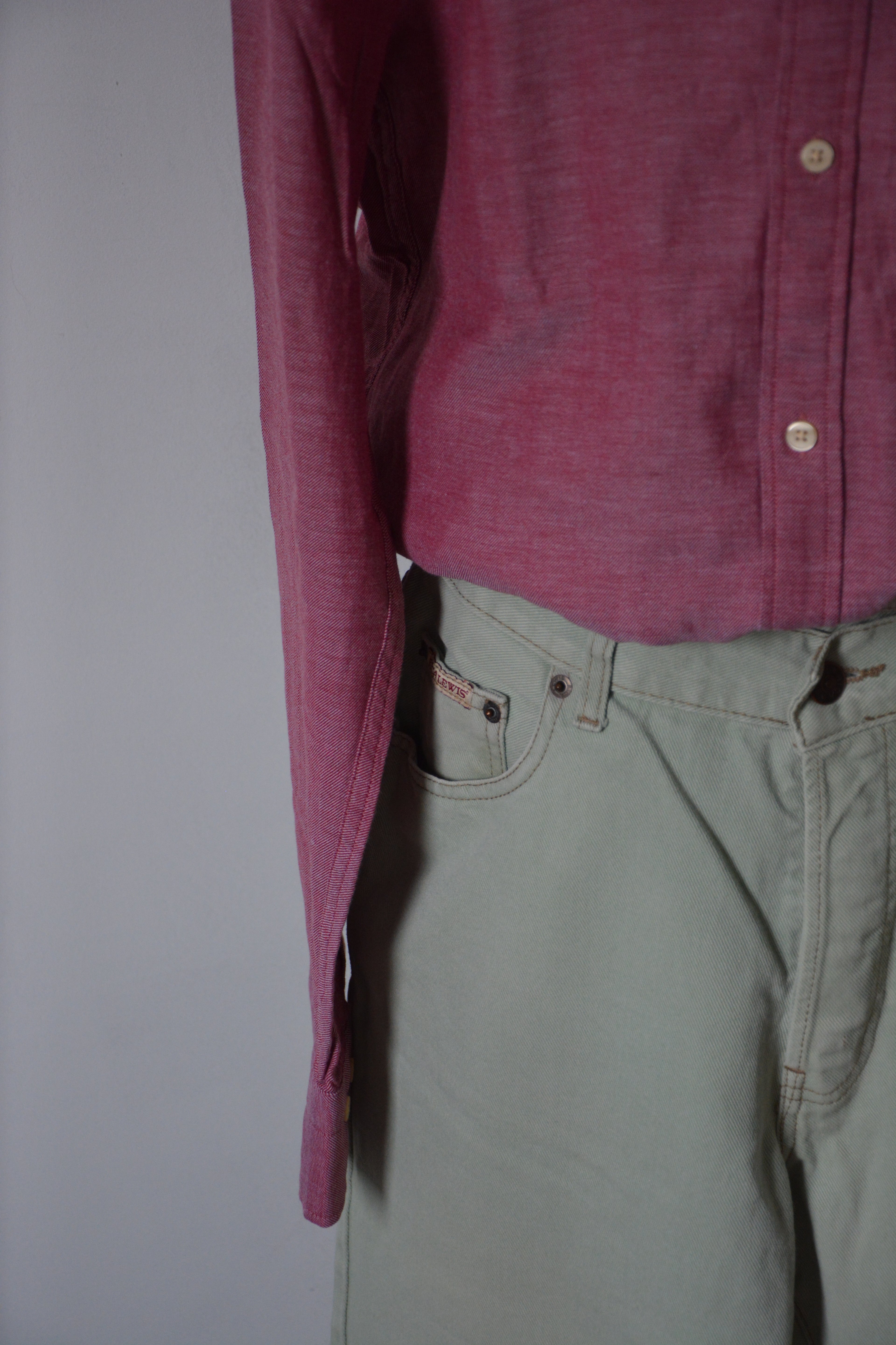 Chemise regular rouge chiné