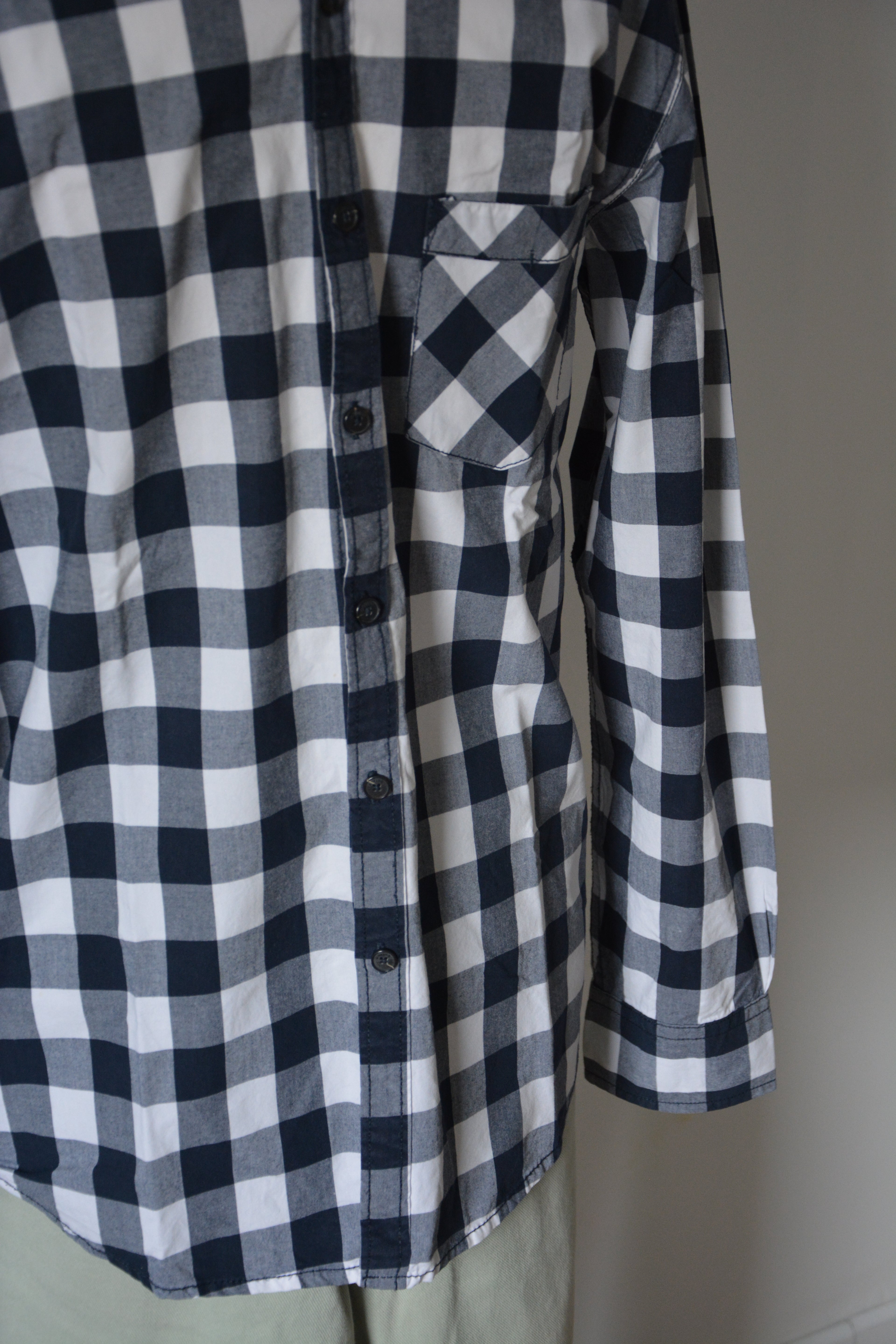 Chemise bleue marine à carreaux