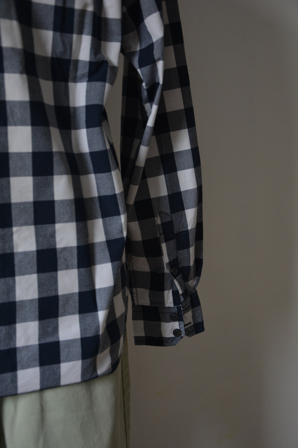 Chemise bleue marine à carreaux