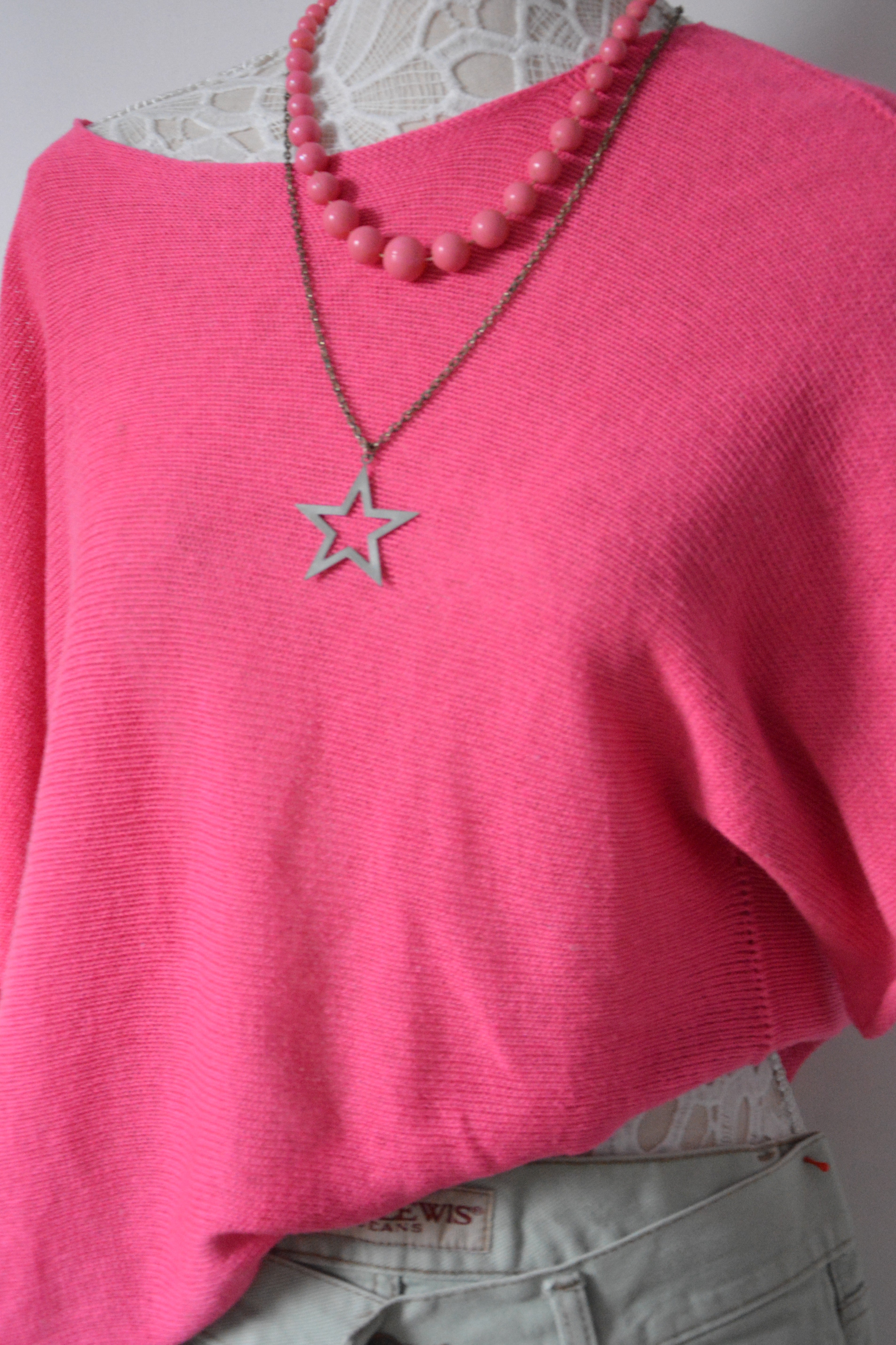 Top asymétrique rose fuchsia