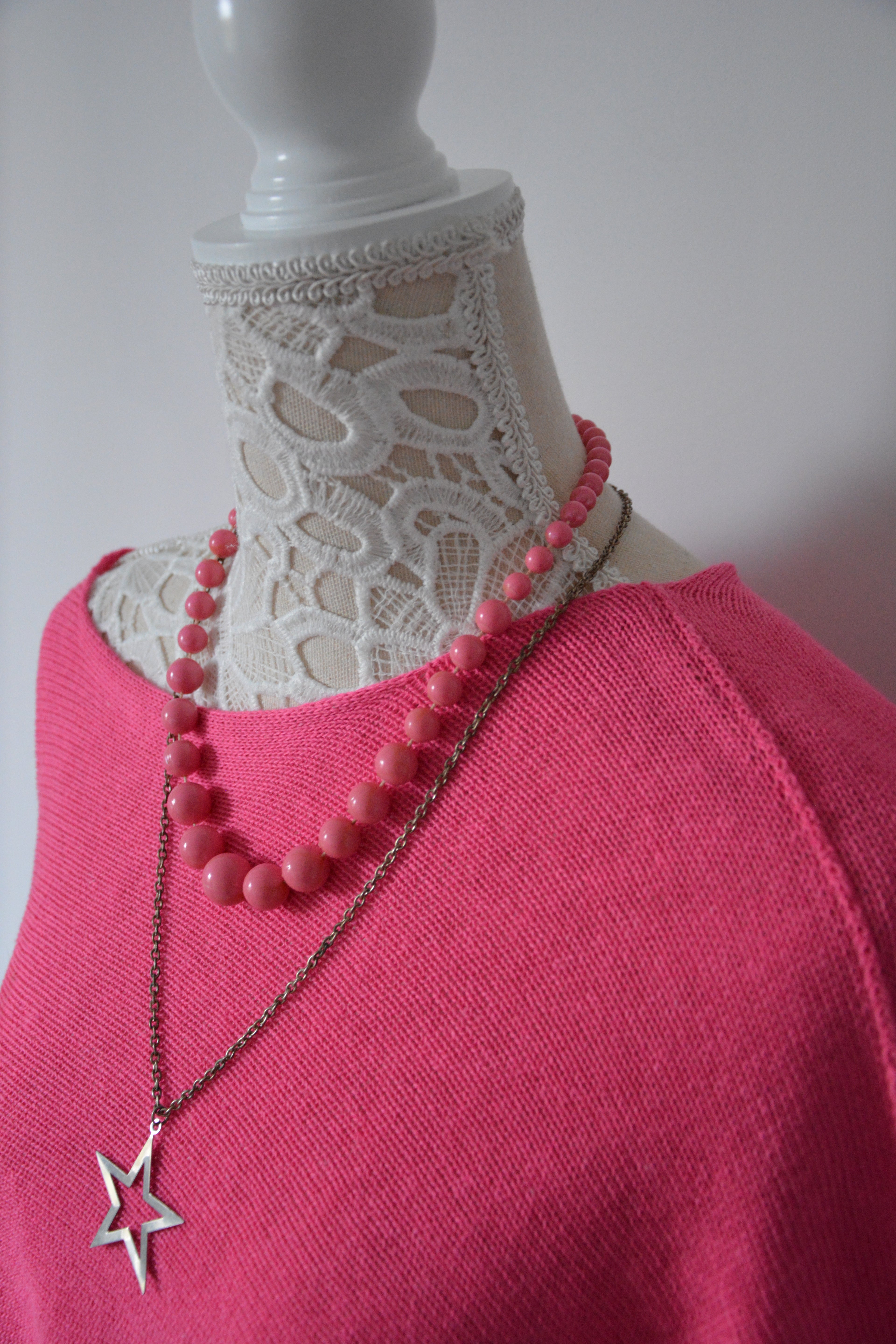 Top asymétrique rose fuchsia