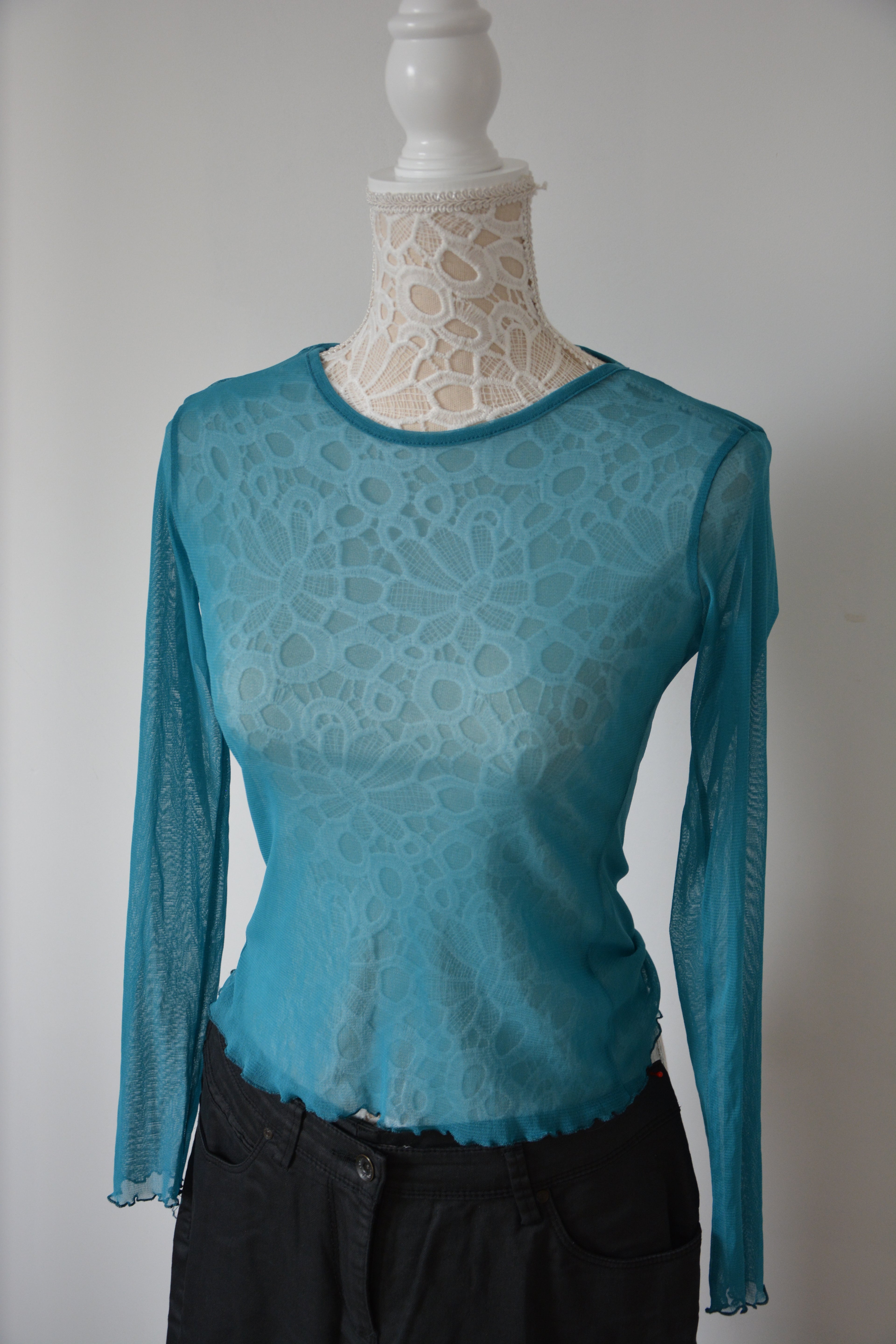 Tshirt mesh bleu flashy - Fabriqué en France