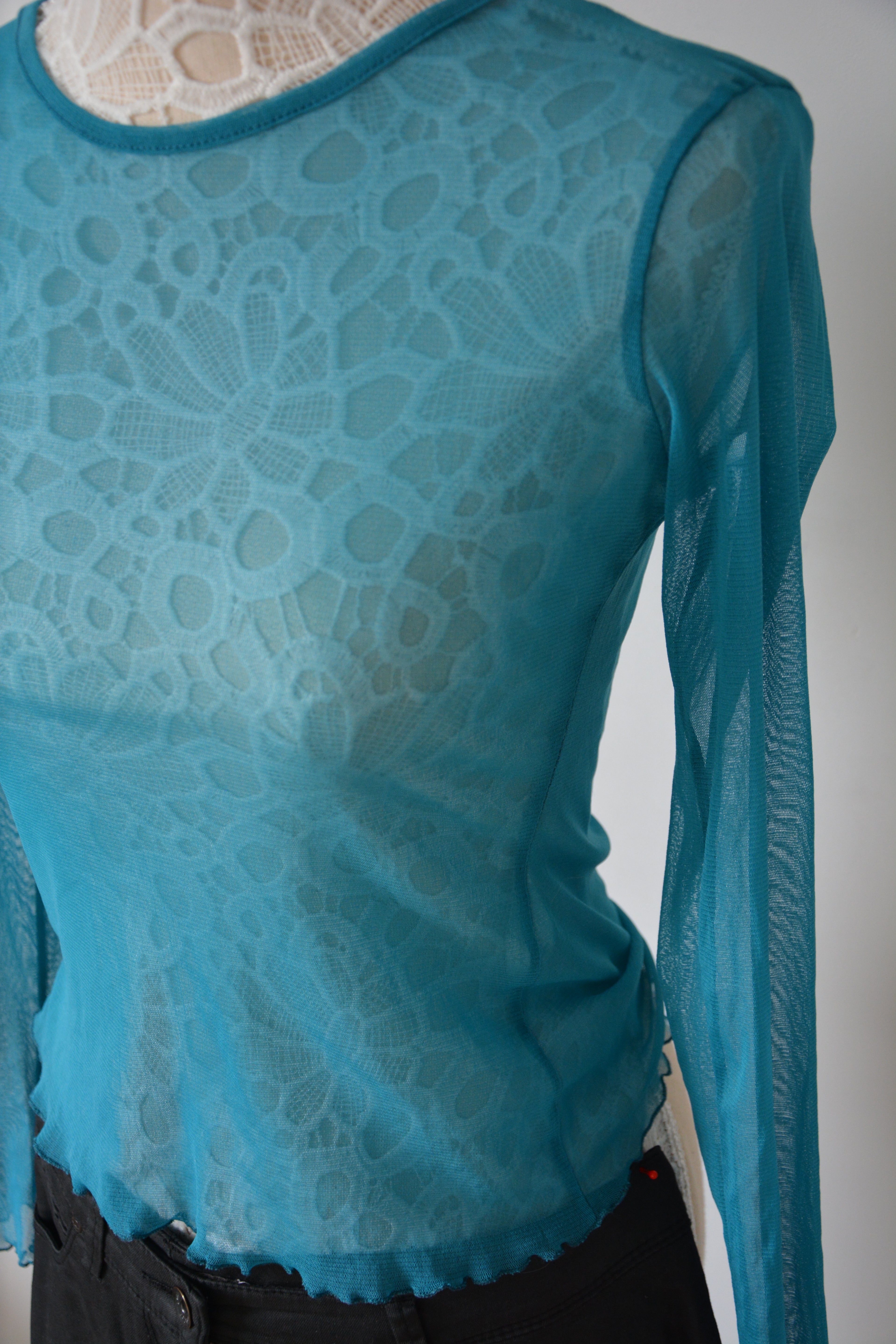 Tshirt mesh bleu flashy - Fabriqué en France