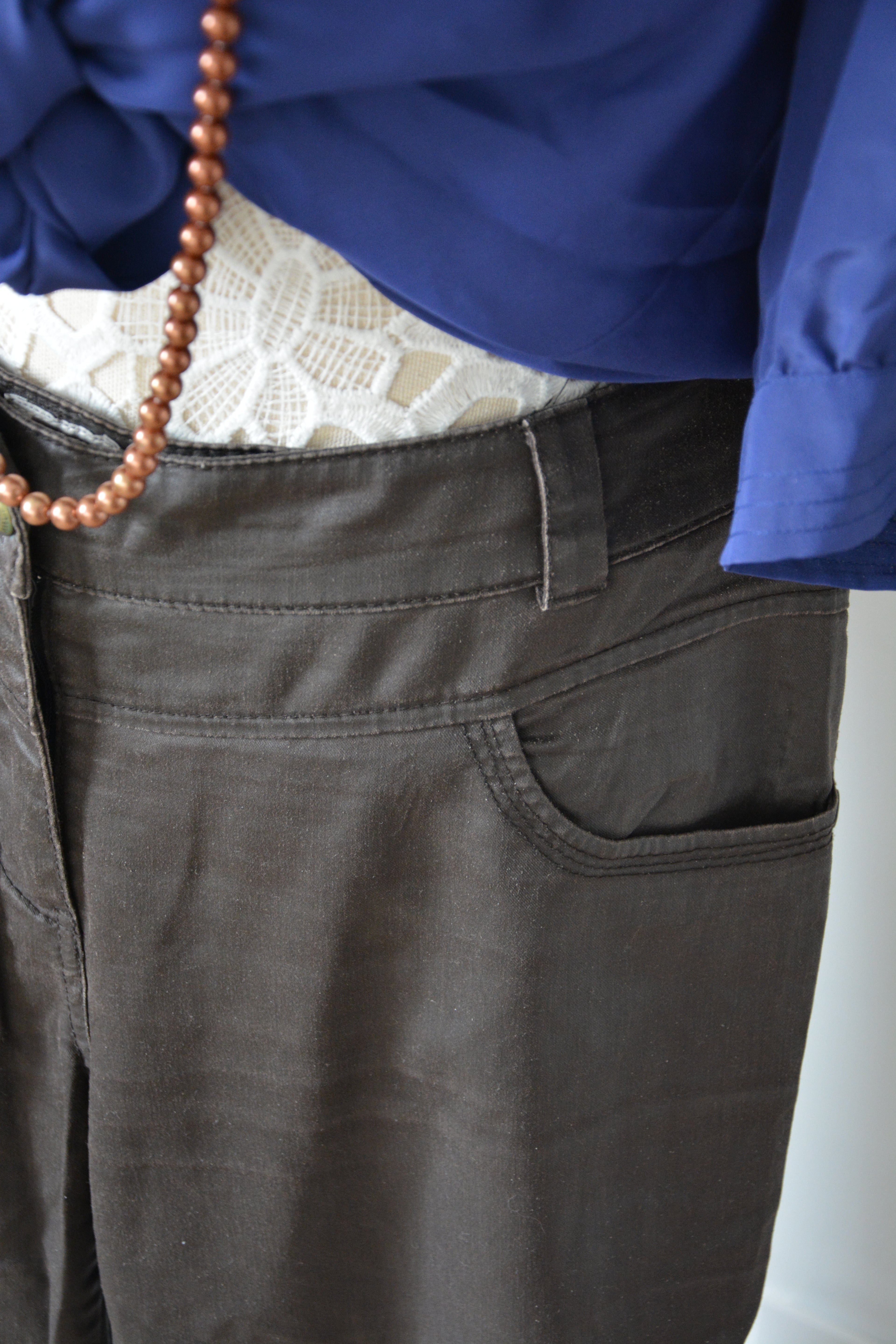 Pantalon similicuir marron