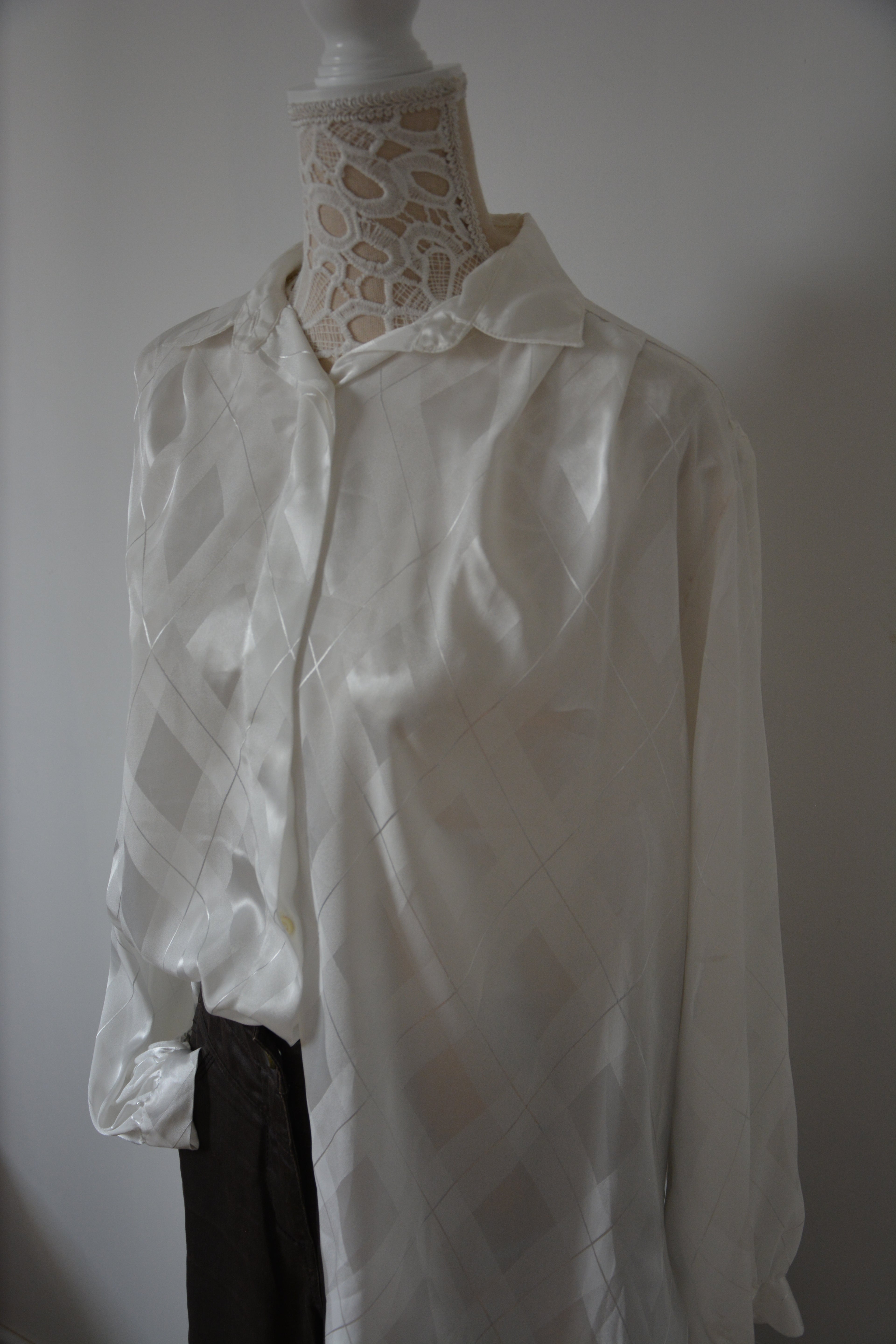 Chemise effet satinée à losanges - Fabriquée en France
