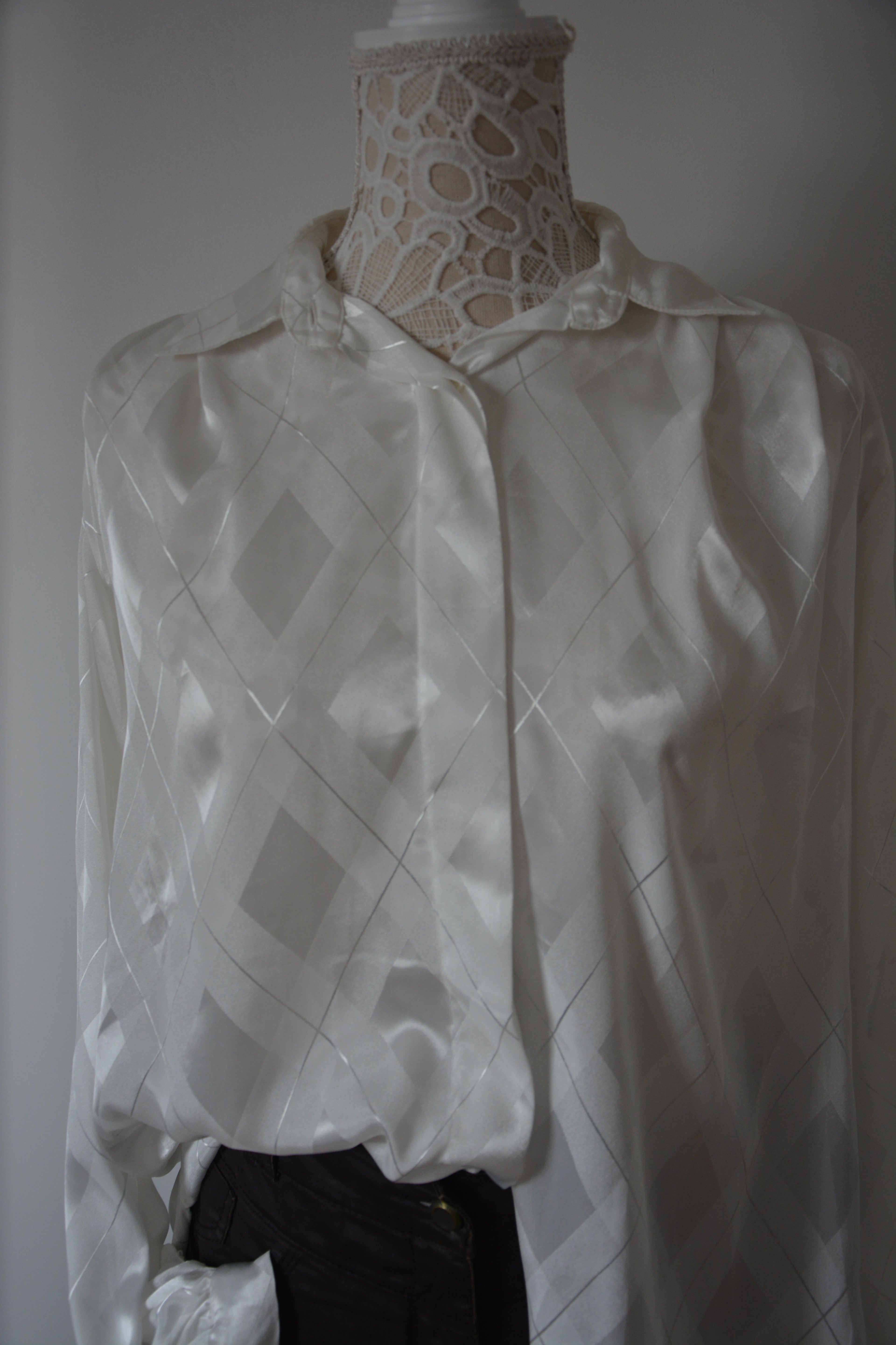 Chemise effet satinée à losanges - Fabriquée en France